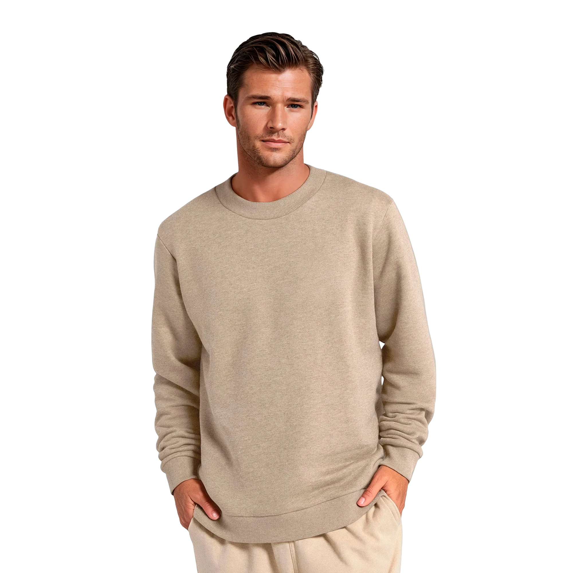 Men's Merino Blend Sweatshirt - Rugged Beige