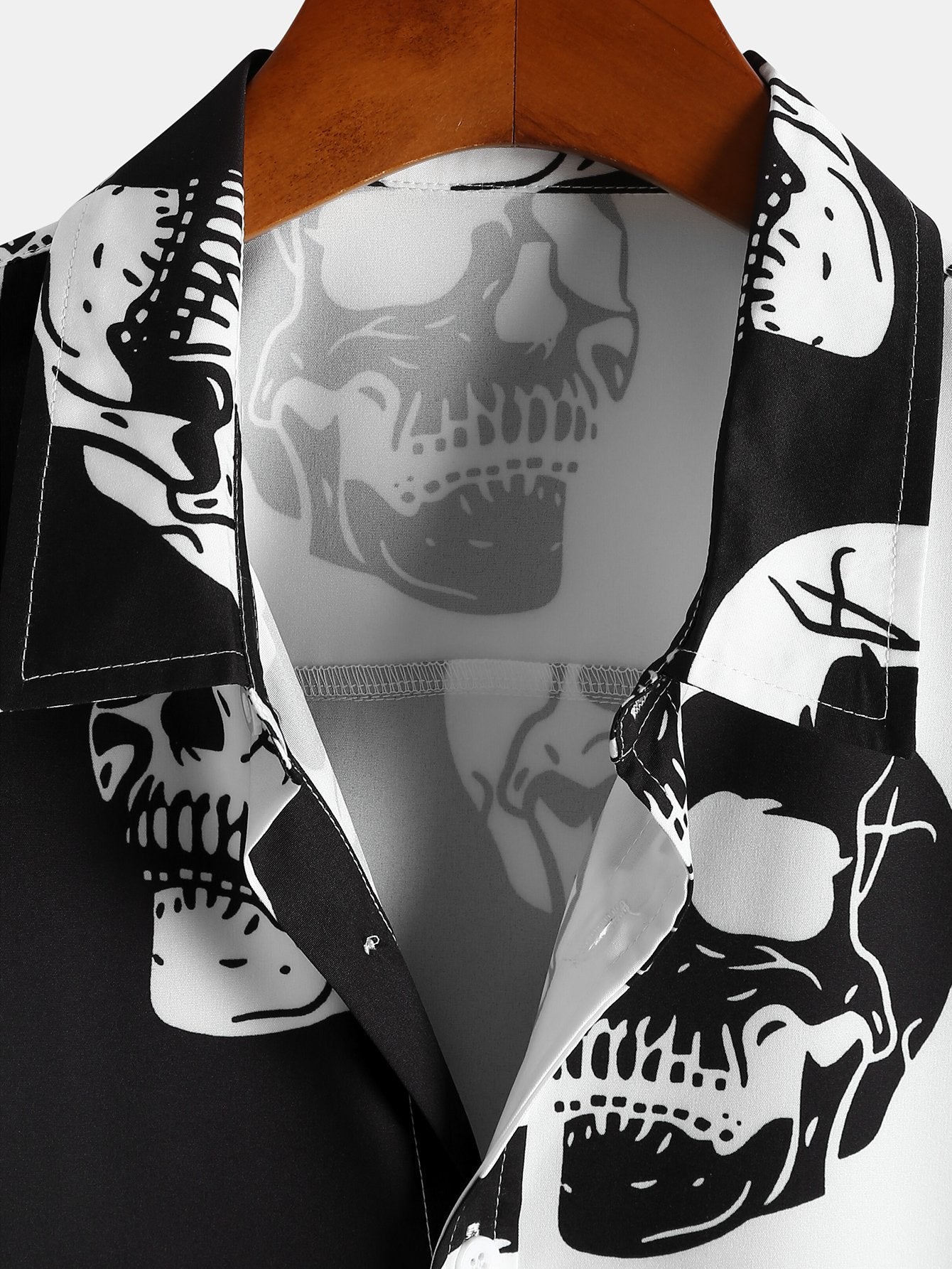 Chemise à imprimé tête de mort bicolore