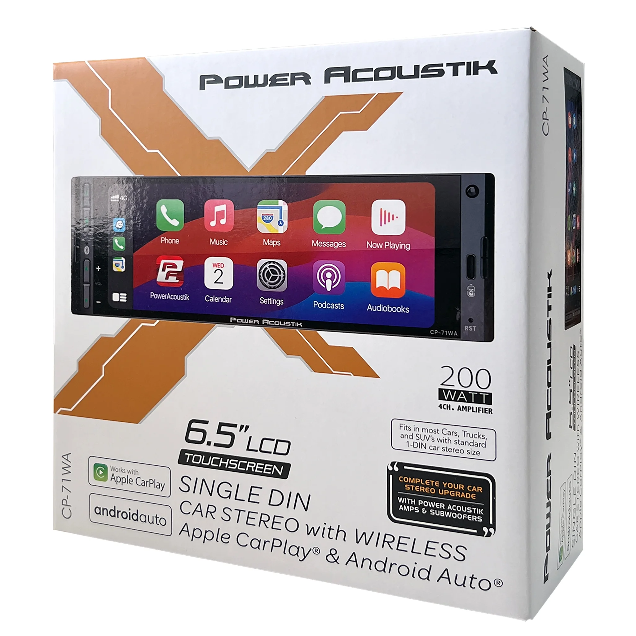 CP-71WA Single DIN 6.5" Color Touchscreen Car Stereo with Bluetooth Connected Apple CarPlay + Android Auto - Image 9