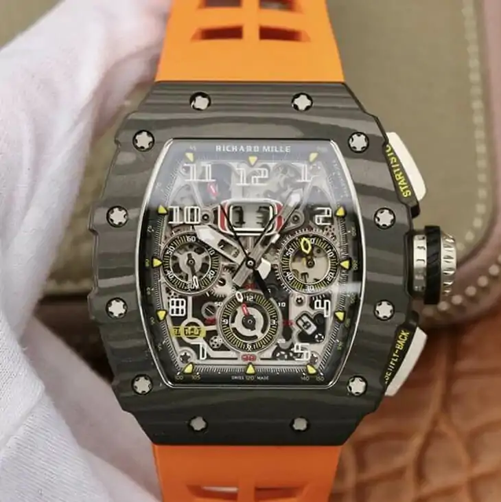 Richard Mille RM11-03 KV Factory Orange Rubber Strap