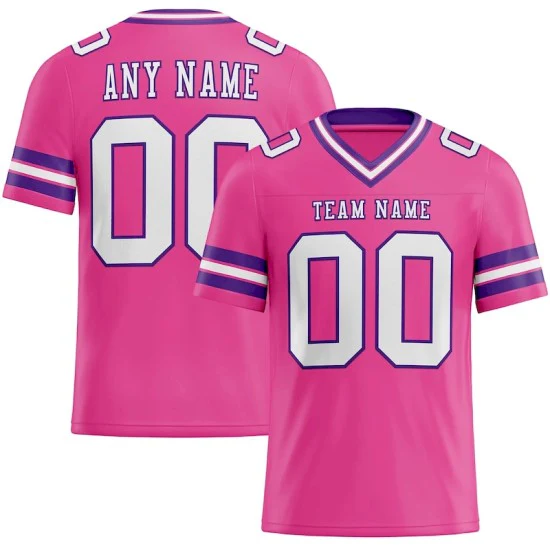 Custom Pink White-Purple Mesh Jersey