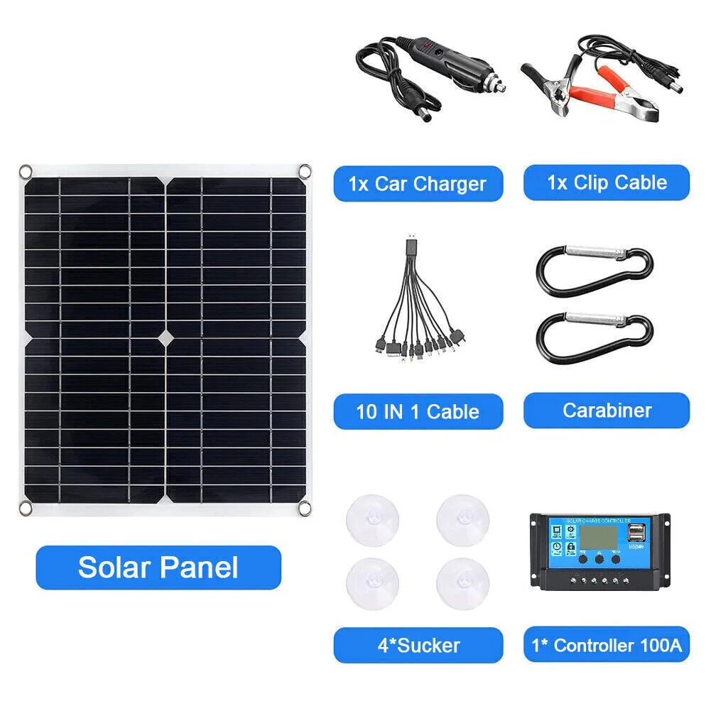 6000W Complete Solar Panel Kit Solar Power Generator 100A Home 110V Grid System Image 4