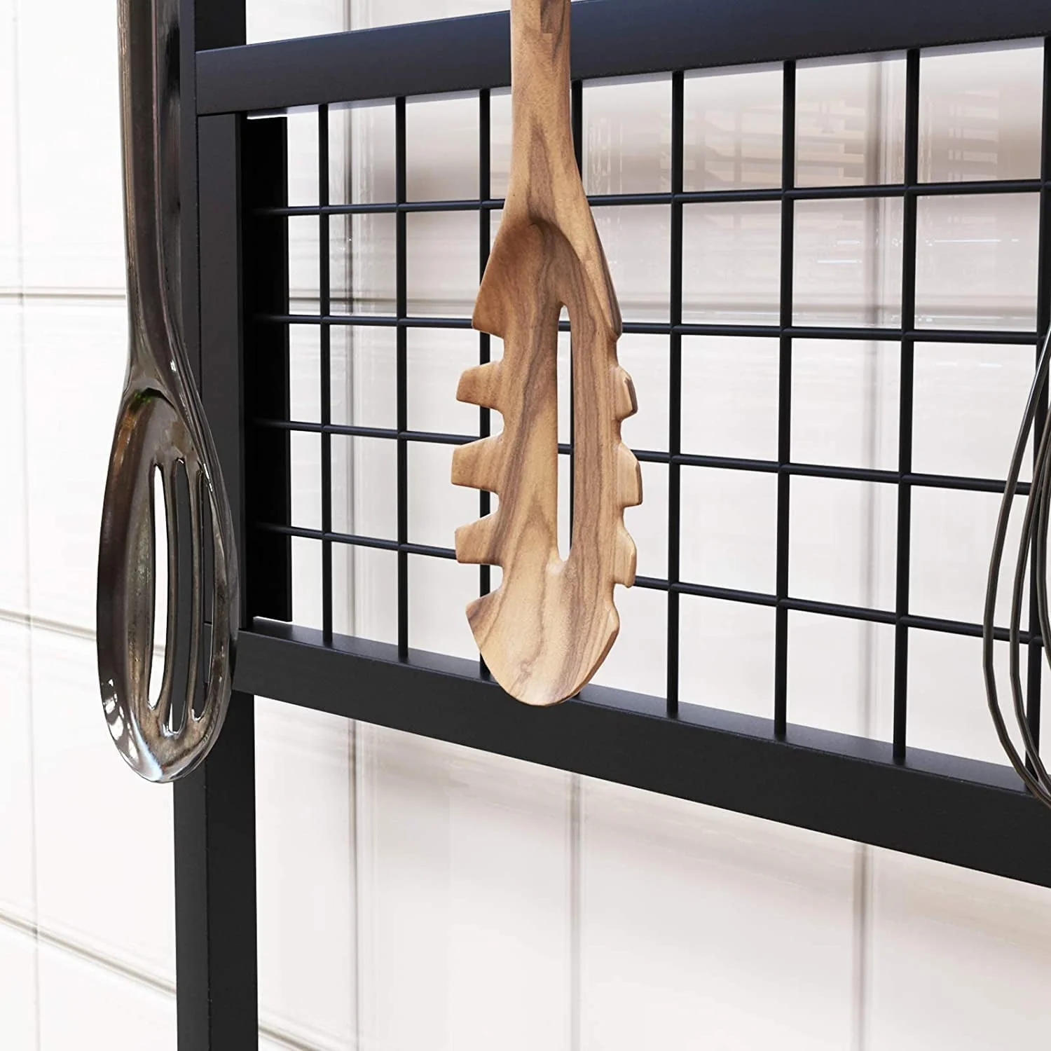 SOGES Kitchen Bakers Racks Kitchen Baker Storage Shelf Rack 3-Tier for Kitchen Standing Racks Brown
