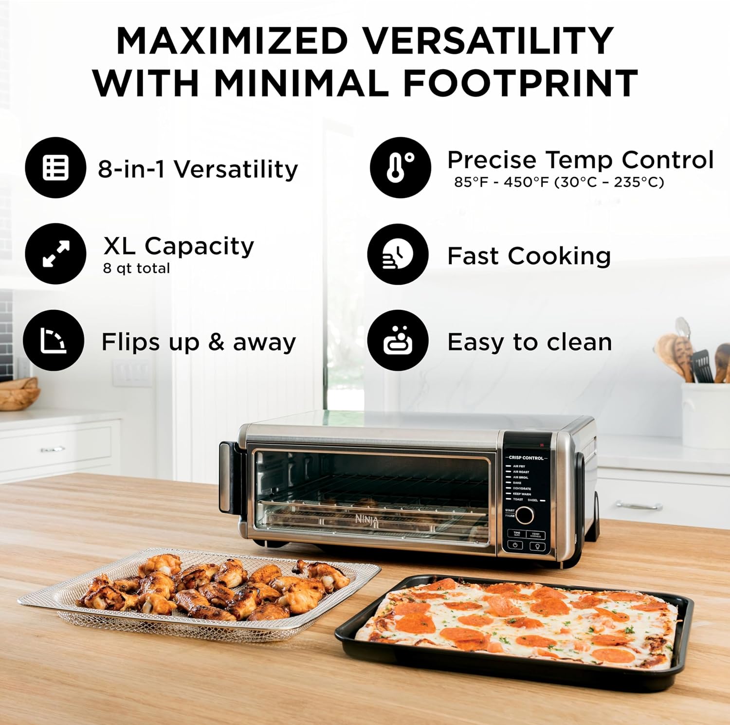 Ninja Digital Air Fry Countertop Oven, 8-in-1, XL, Silver, SP101