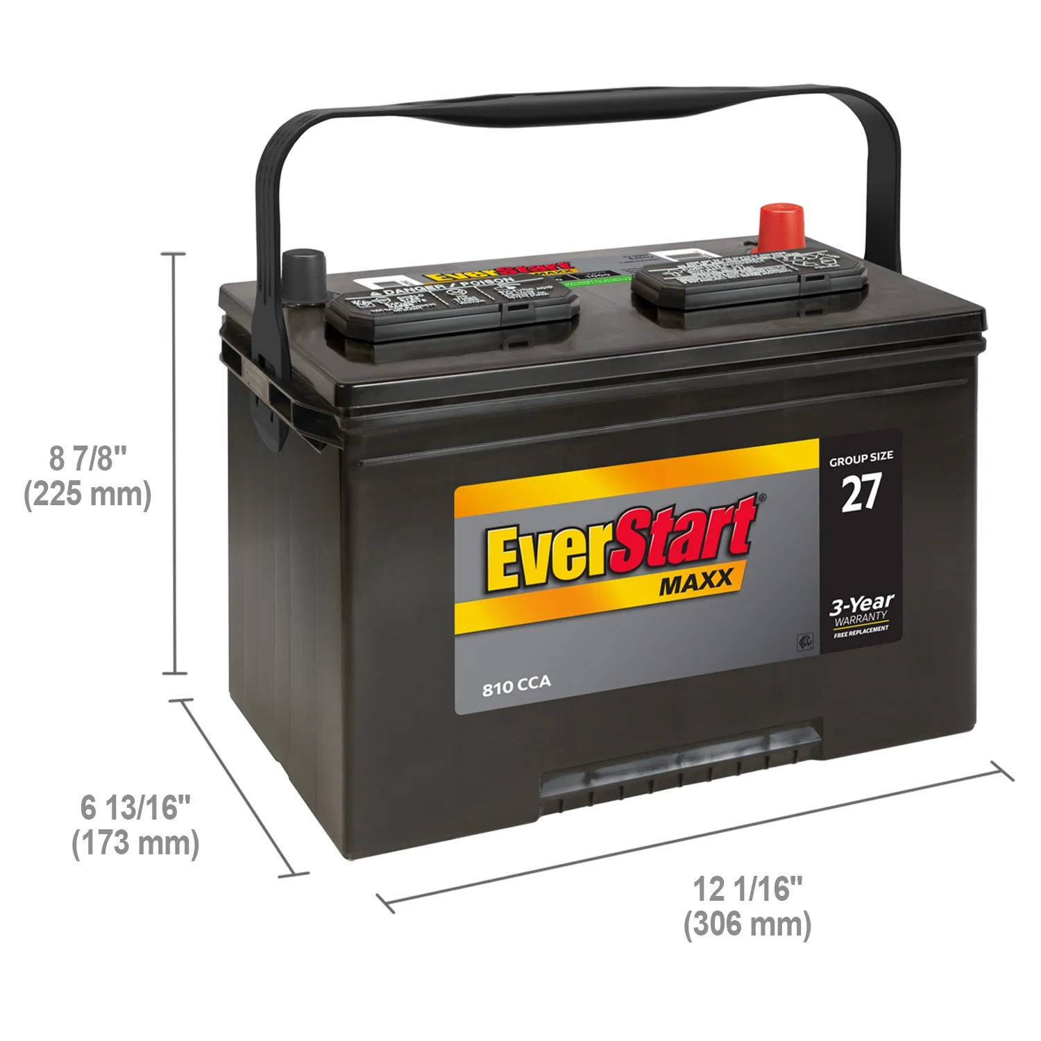 Maxx Lead Acid Automotive Battery, Group Size 27 12 Volt, 810 CCA 160RC(Single) - Image 3