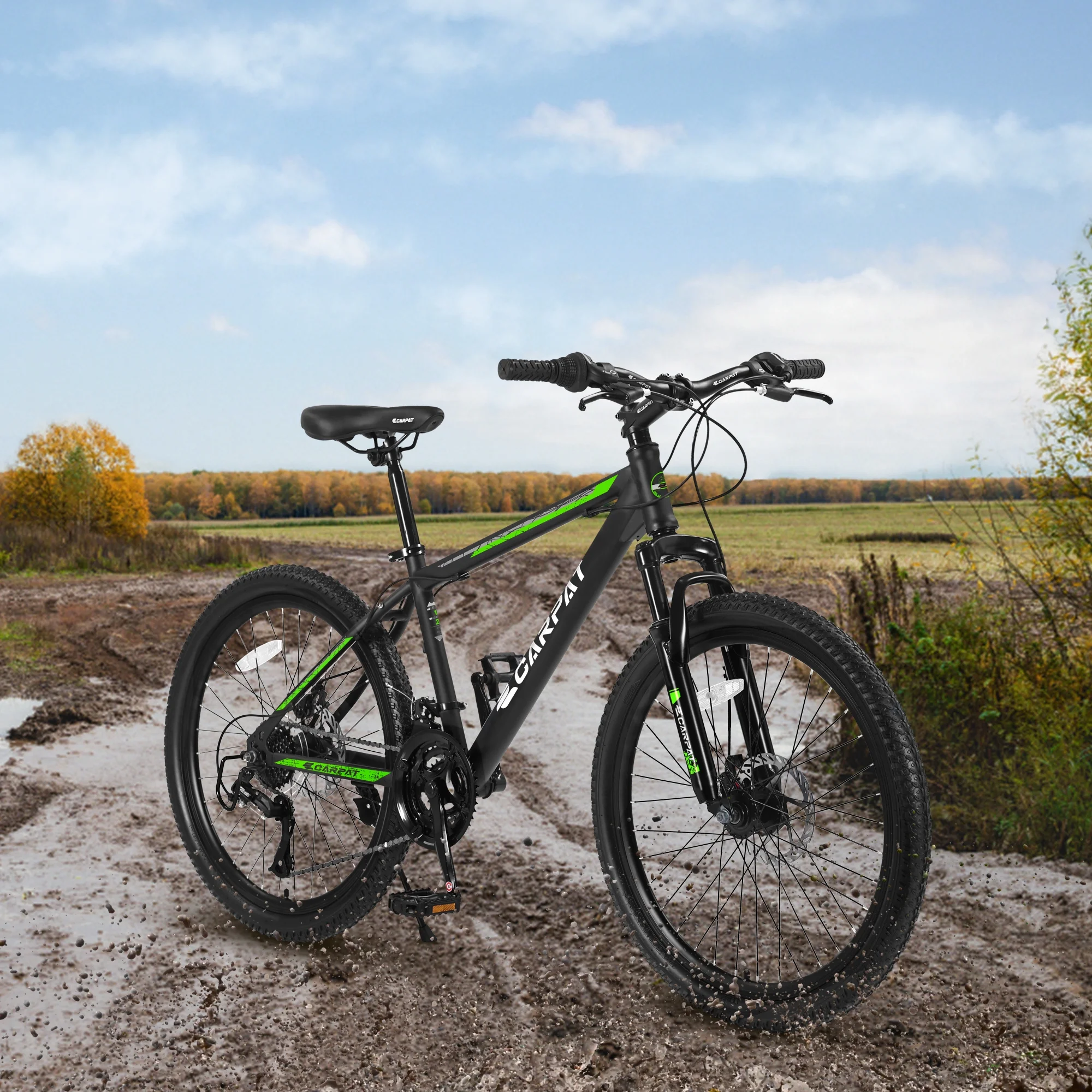 26 inch Mountain Bike for Men, Adult Mens Bike with 21 Speed Disc Brakes(Black Orange) Image 6