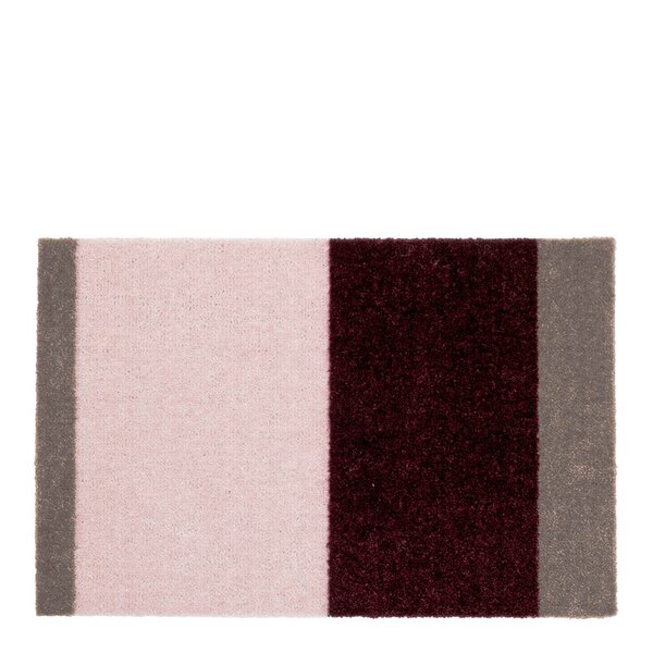 Stripes horisontal gulvmatte 40x60 cm bordeaux/rose/sand