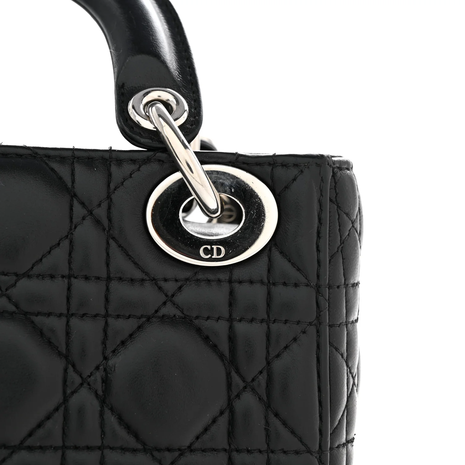 Lambskin Cannage Mini Lady Dior Black