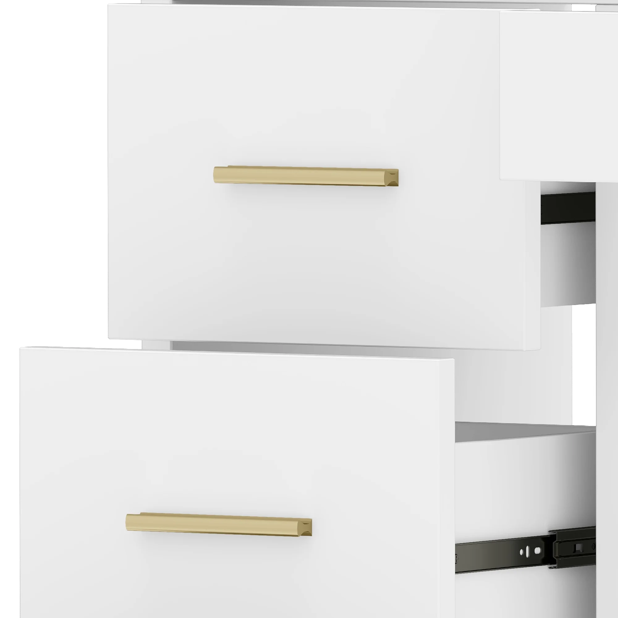 Makeup Vanity Desk with Mirror Lights, Vanity Desk with 4 Drawers Storage Shelves White(White) - Image 10
