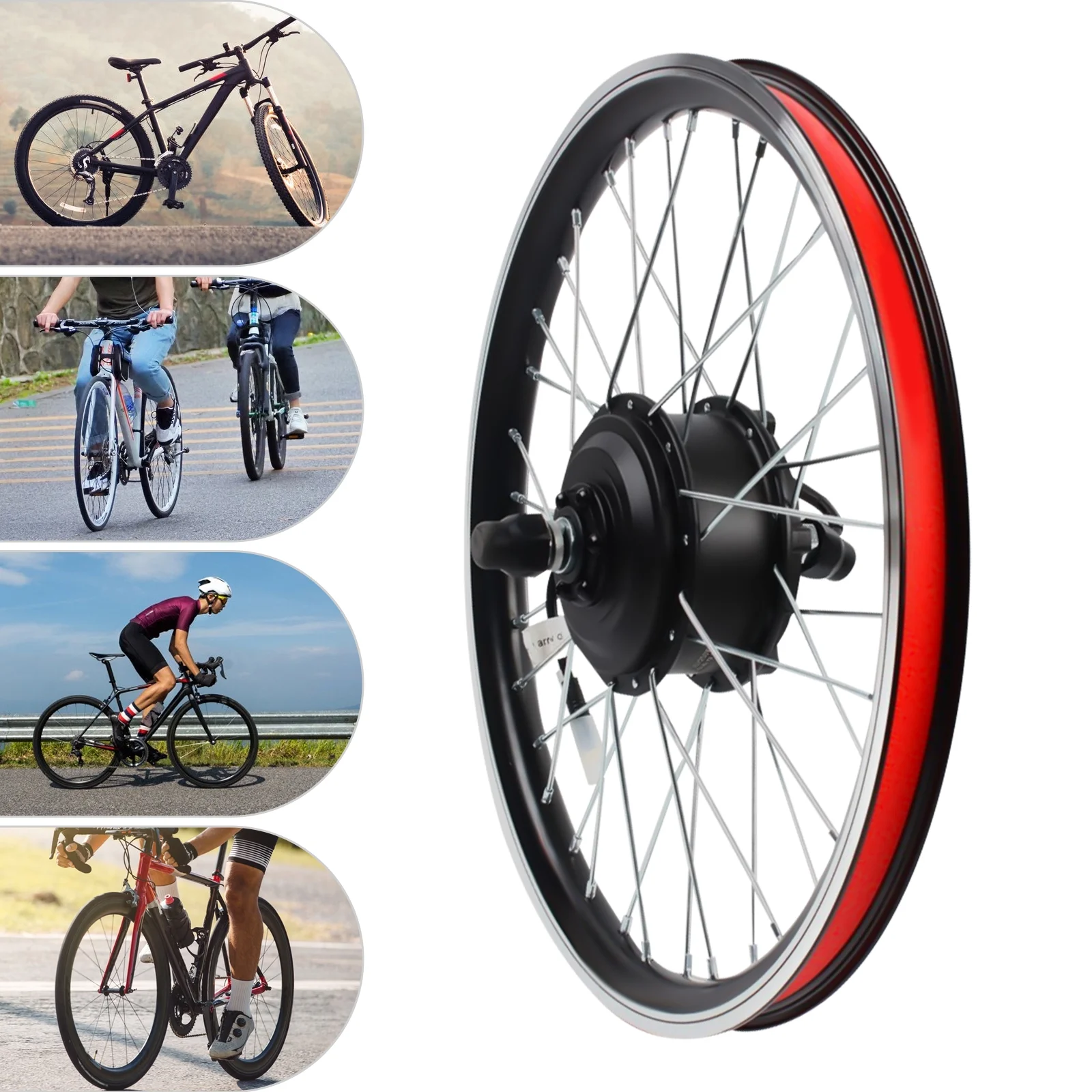 Front and Rear Wheel Electric Bike Kit, 36V 250W Motor, 30KM/H Speed, Includes Brake Lever, Thumb Throttle, and LED Display - Image 2