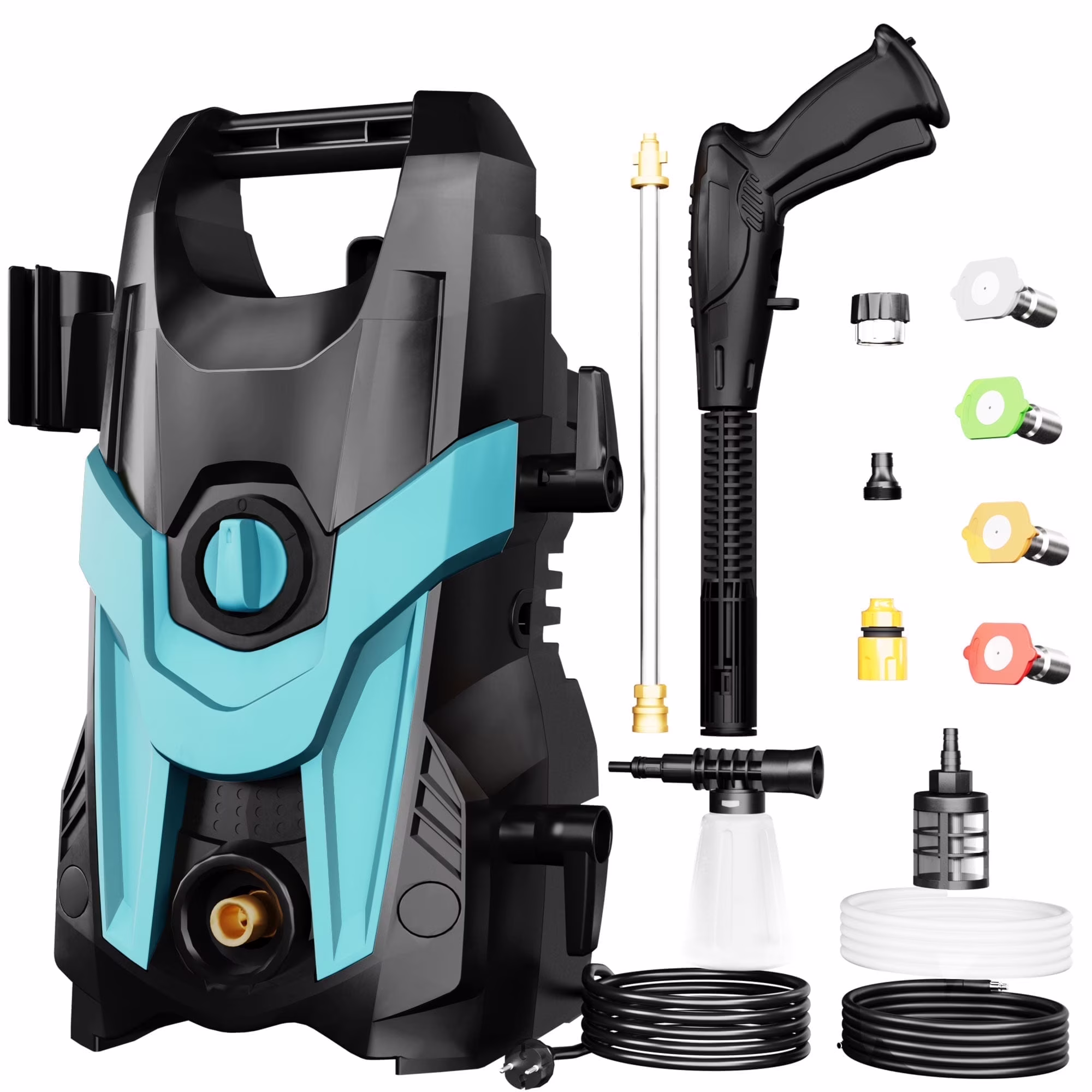 Electric Pressure Washer, 4500 PSI 3.2 GPM Power Washer with 4 Quick Connect Nozzles, High Pressure Cleaning Machine with Foam Cannon for Cars/Fences/Driveways/Patios/Home Cleaning(T3/Red) - Image 4