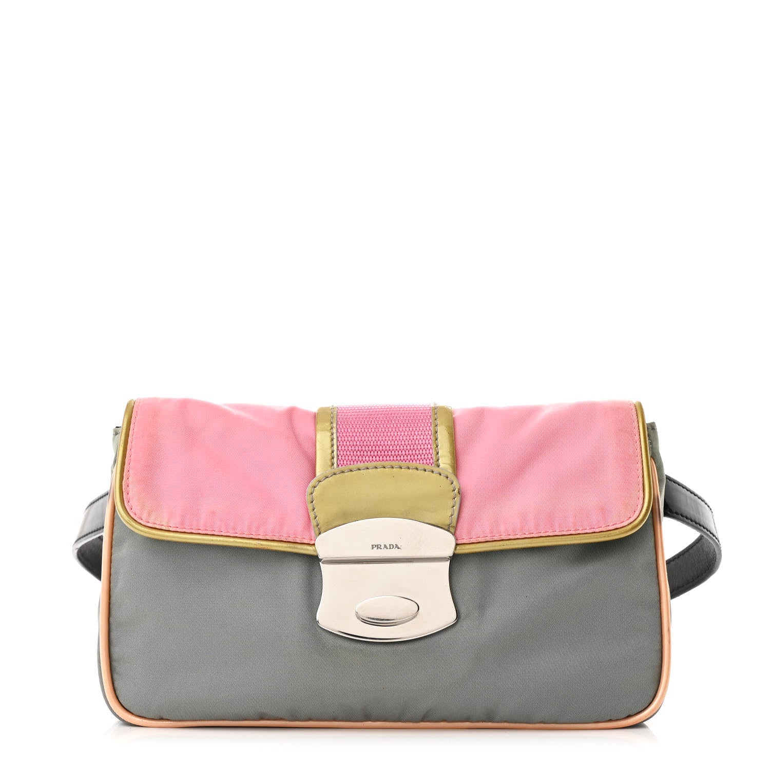 Nylon Vernice Belt Bag Pink Gray