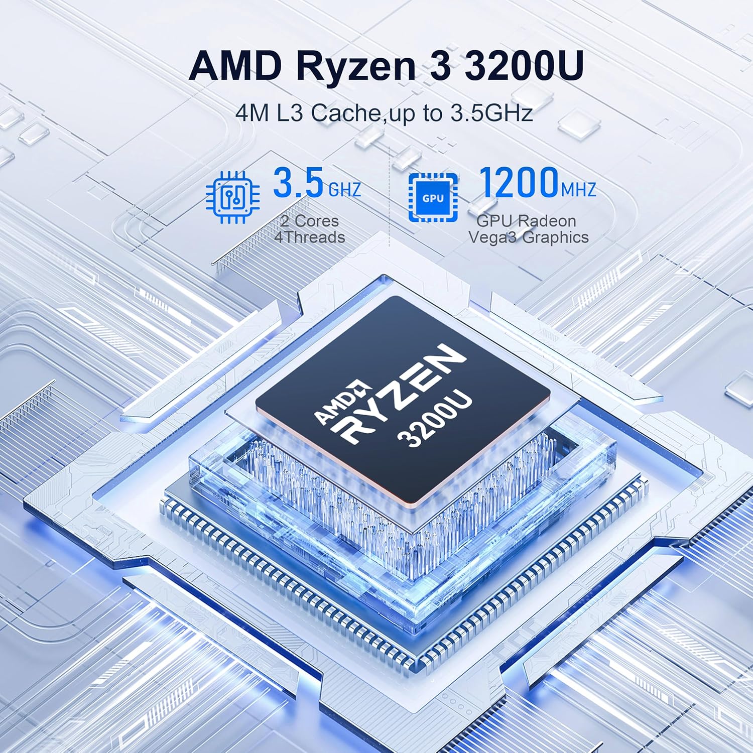 Beelink SER3 Mini PC AMD Ryzen 3 3200U (up to 3.5GHz)  16GB DDR4 2400MT/s 500GB PCIE3.0 SSD Mini Computer  Radeon Vega 3 Graphics 1000Mbps LAN  Dual HDMI 4K Display Home-Office PC
