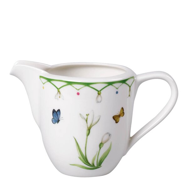 Colourful Spring fløtemugge 21 cl hvit/grønn