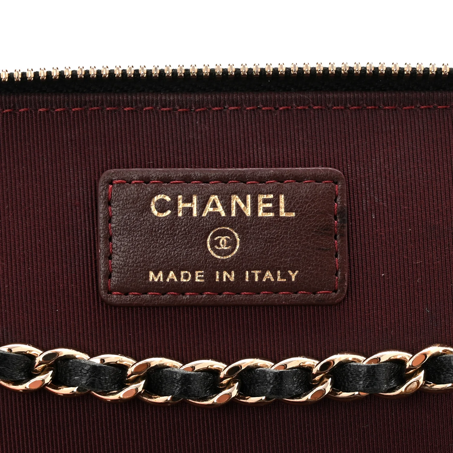 Lambskin Quilted Small Vanity Case With Chain Black