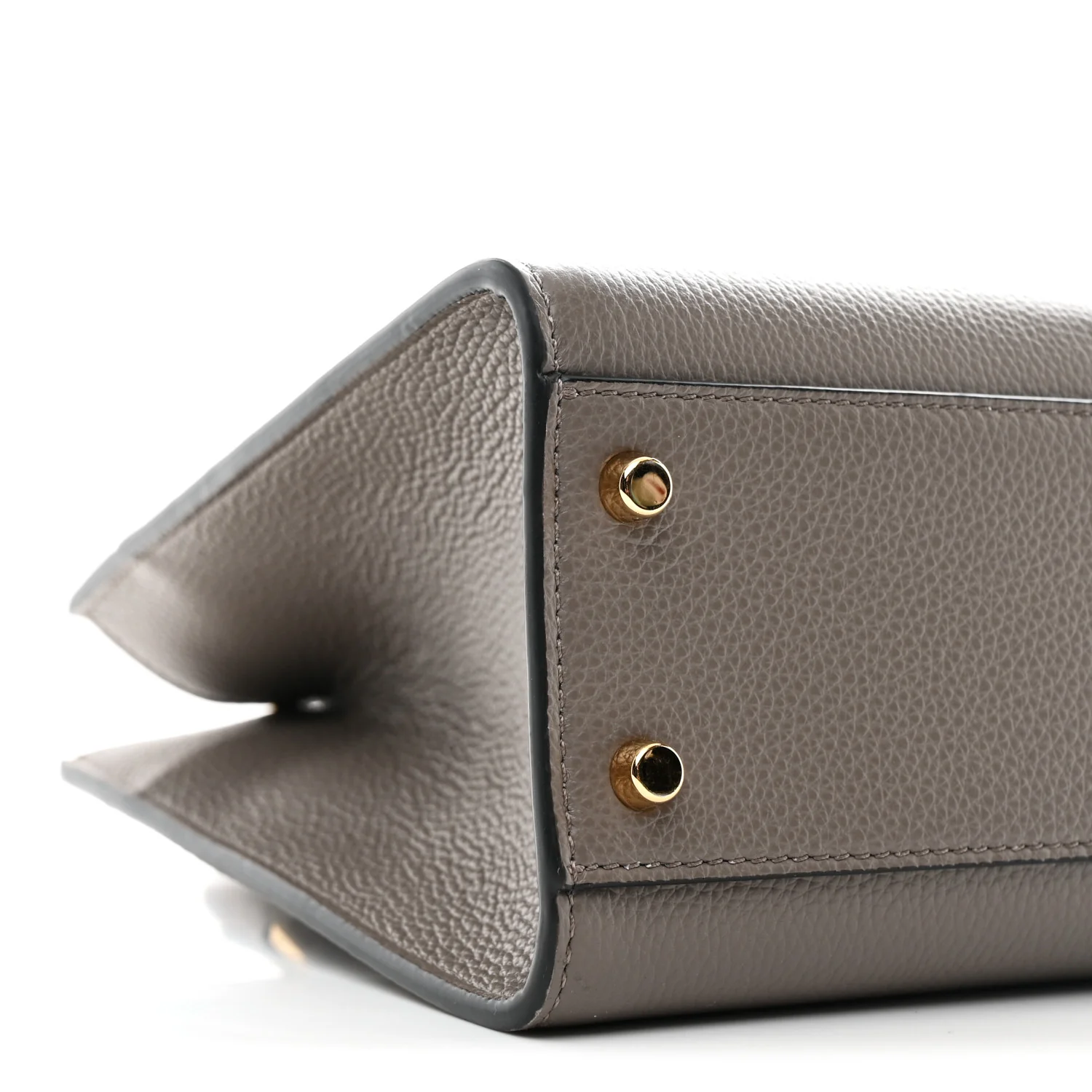 Grainy Calfskin Virtus Top Handle Tote Grey