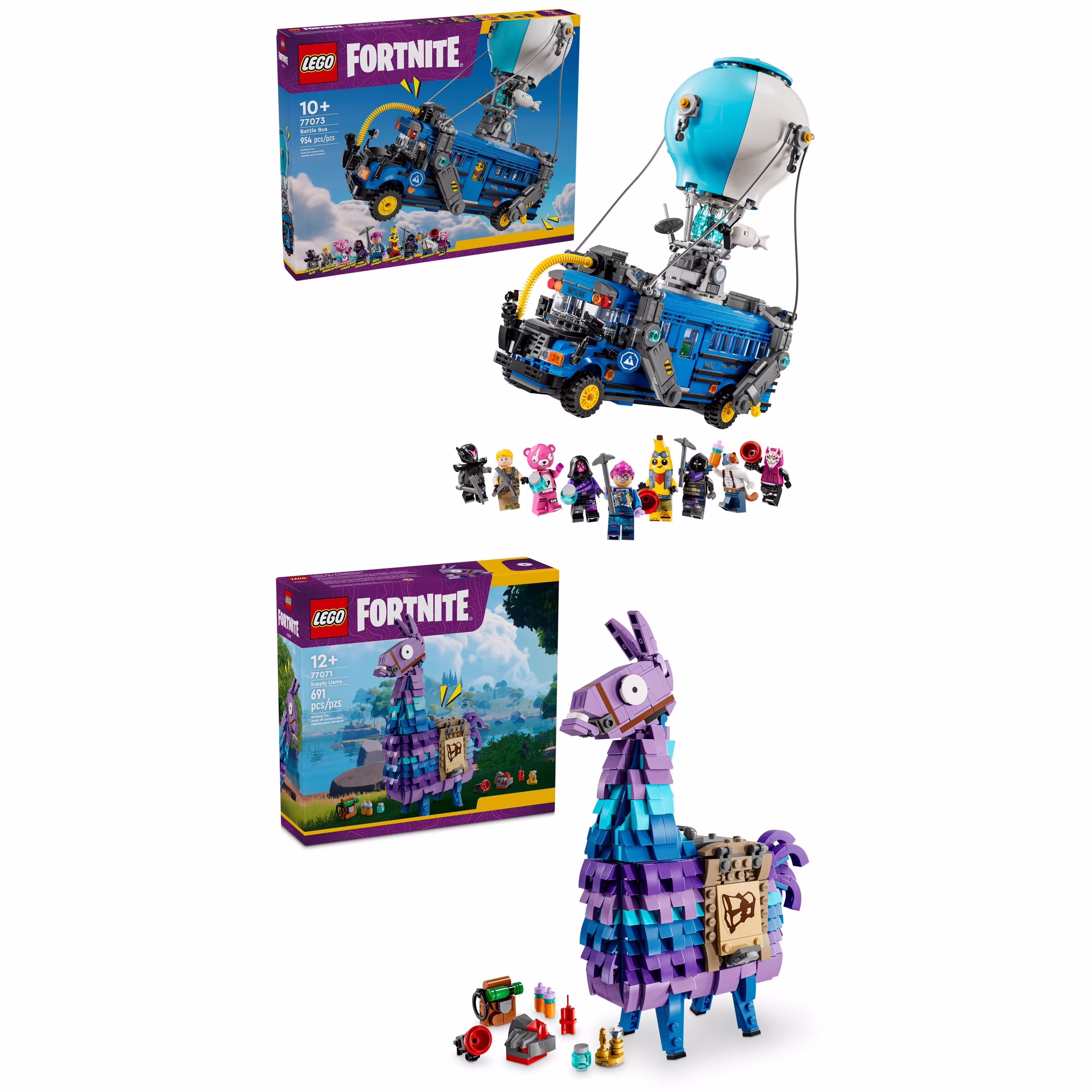 Fortnite Battle Bus and Supply Llama Building Se