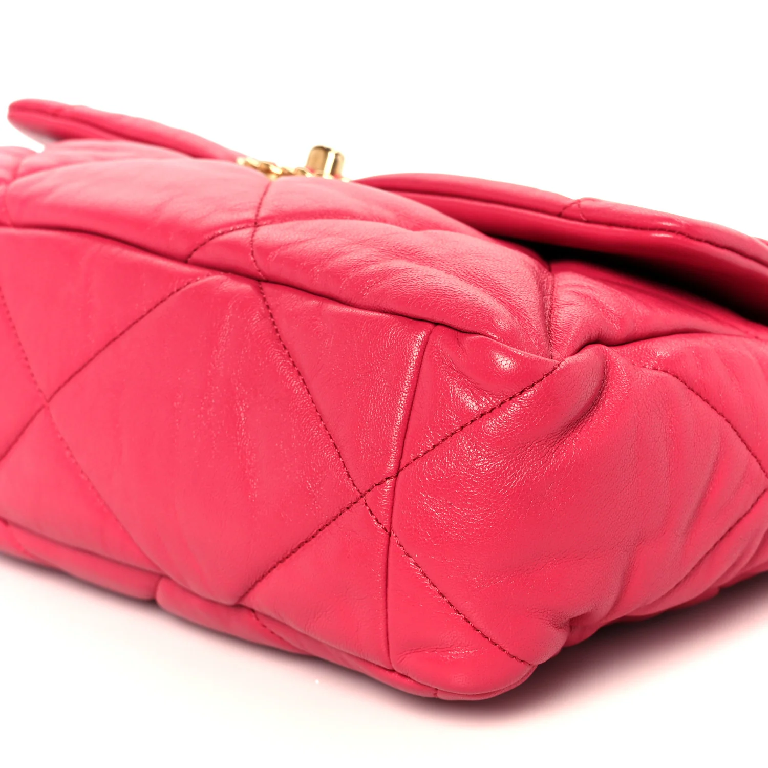 Goatskin Quilted Large Chanel 19 Flap Dark Pink
