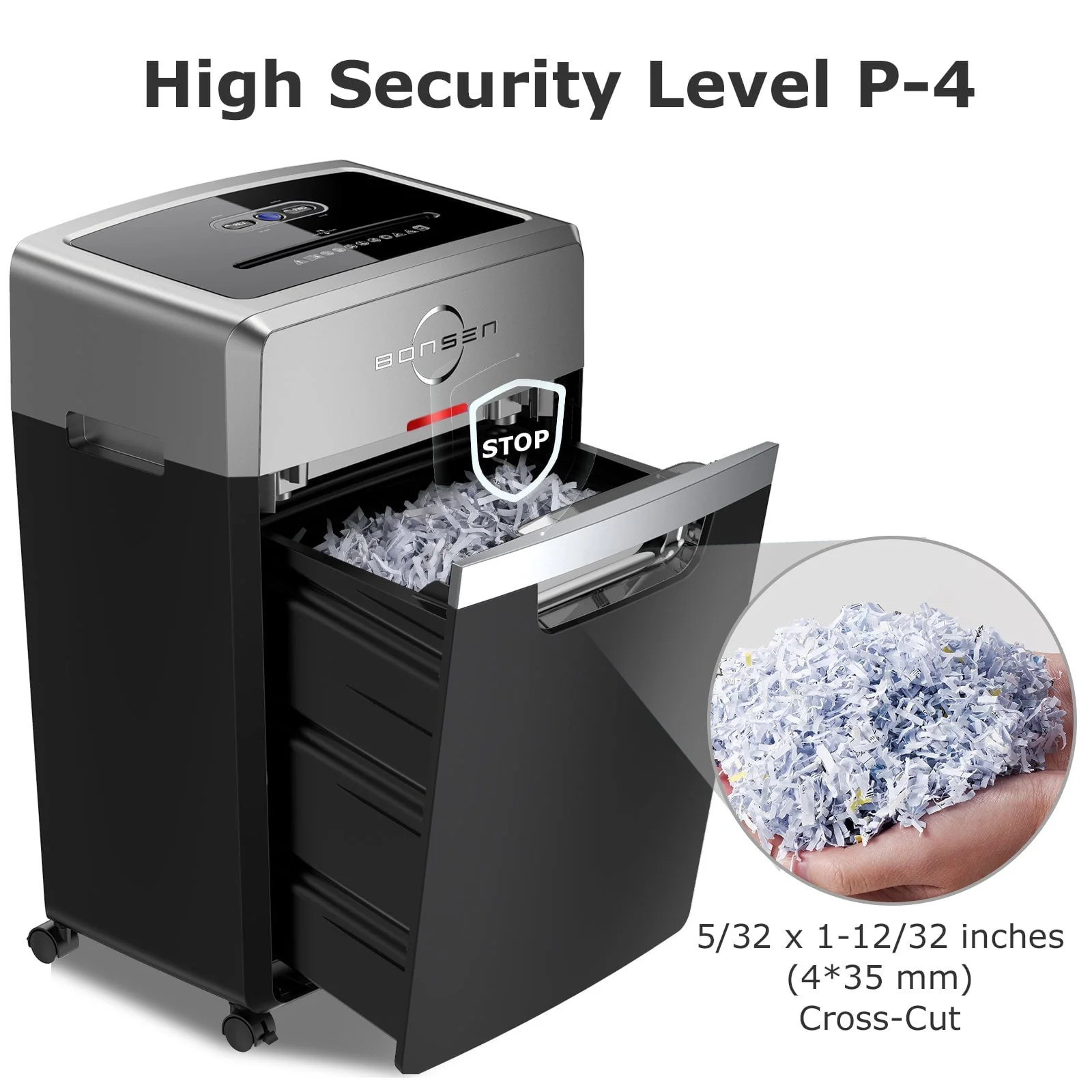 24 Sheet Heavy Duty Cross Cut Shredder for Office | Commercial Shredder with 9 Gallons Bin Image 3