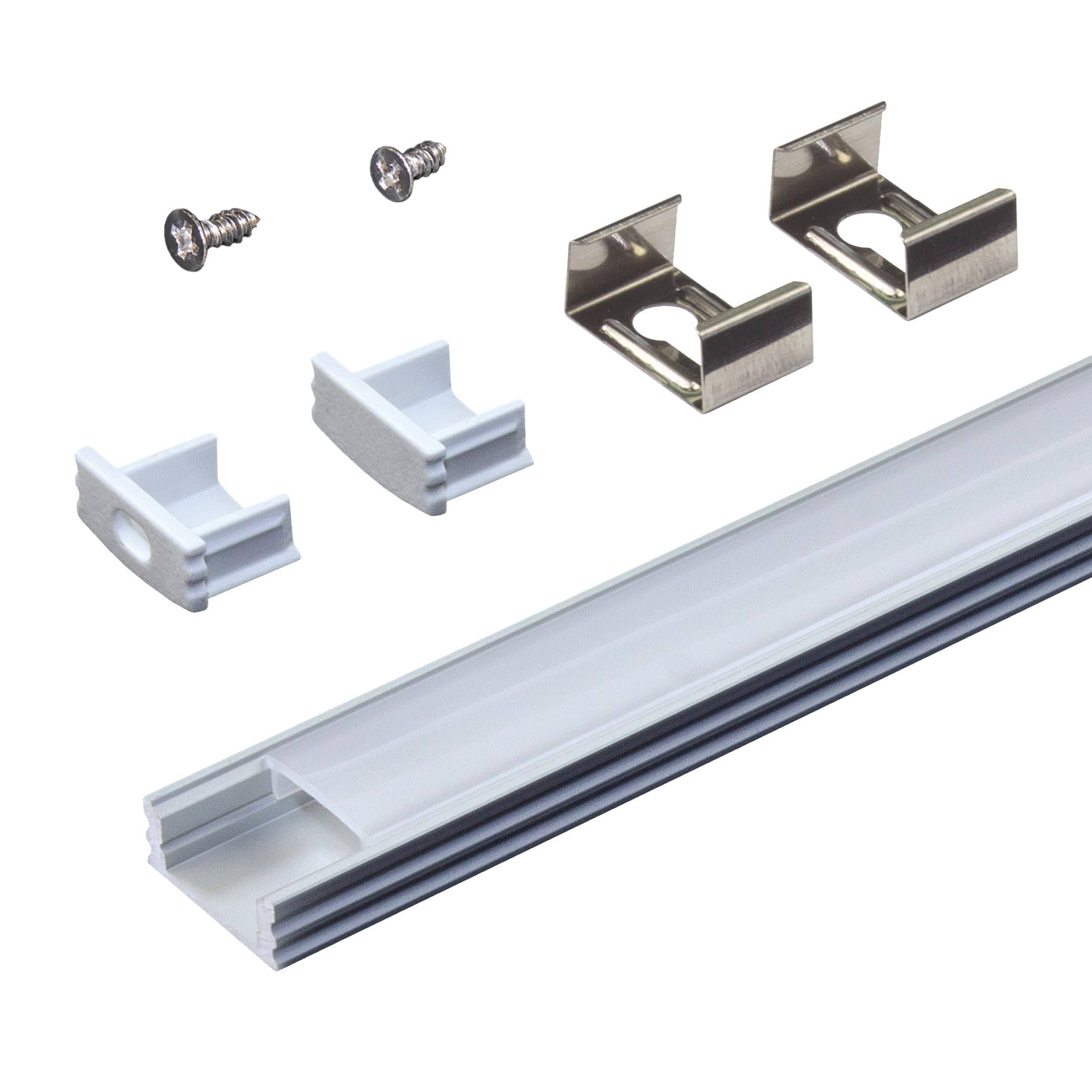 Armacost Lighting 960050 Surface Mount Silver Tape Light Channel LED Mounting Hardware (5-Pack)