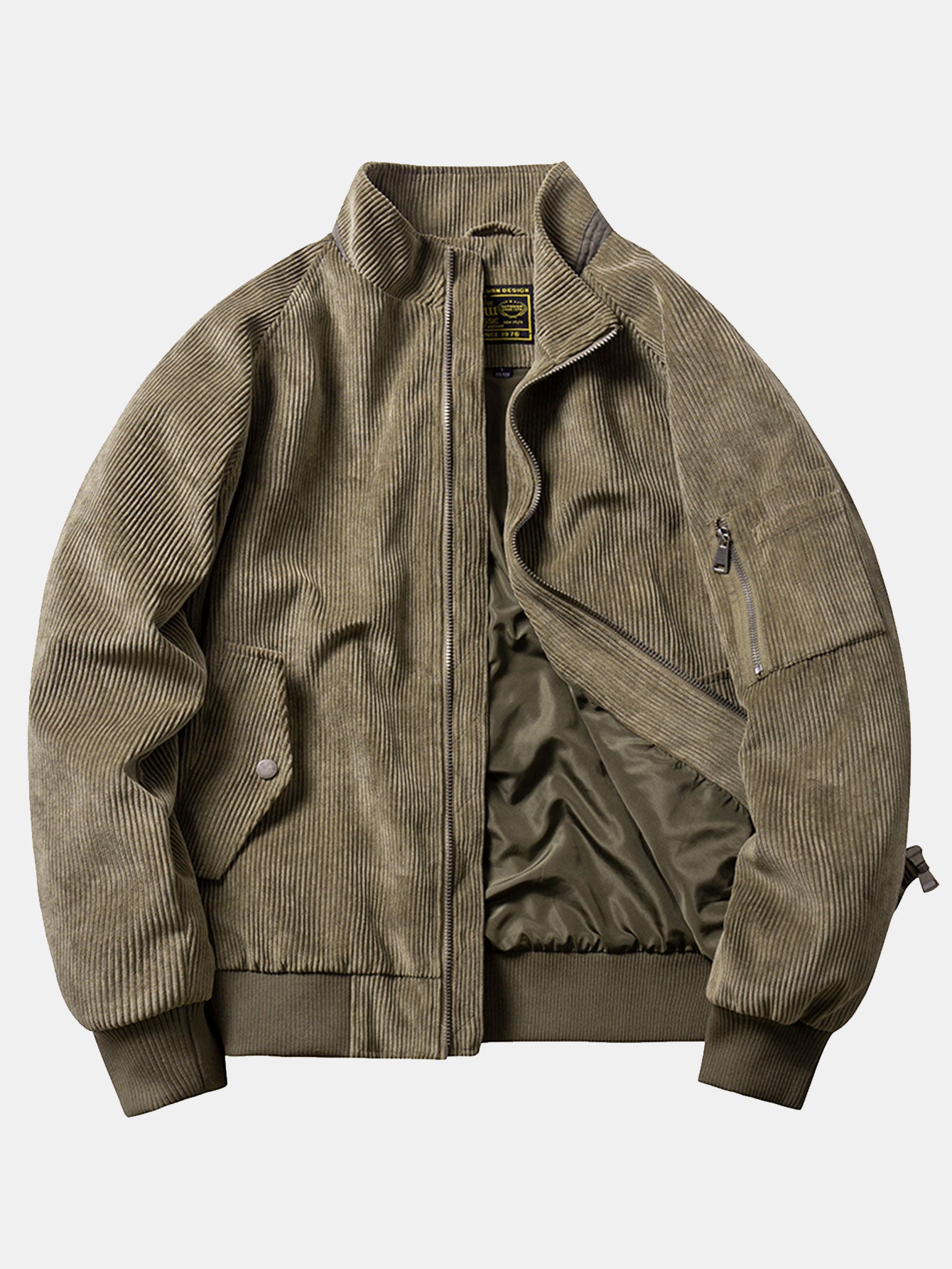 Veste bomber zippée en velours côtelé