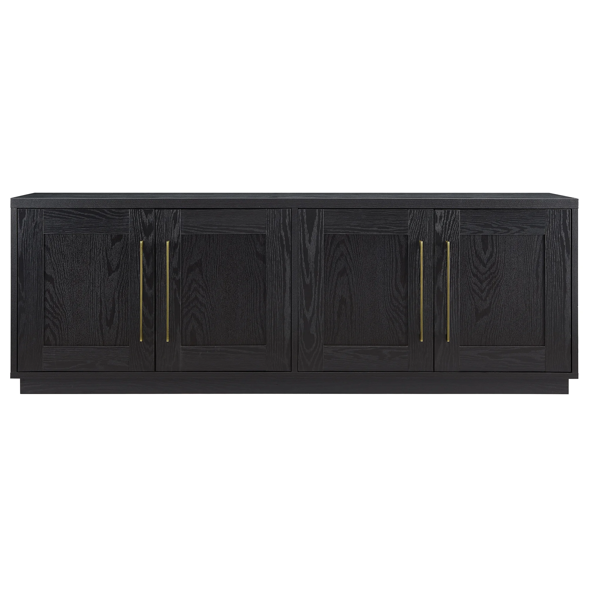 Evelyn&Zoe Tillman Rectangular TV Stand for Tv'S up to 75", Black Grain