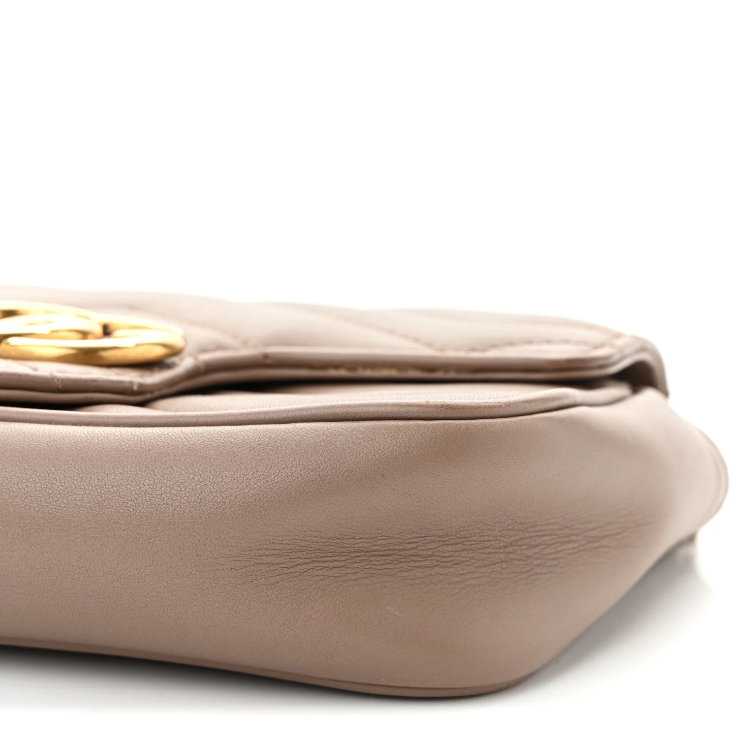 Calfskin Matelasse Super Mini GG Marmont Shoulder Bag Porcelain Rose