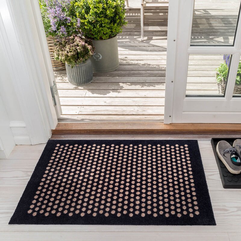 Dot gulvmatte 90x60 cm svart/sand