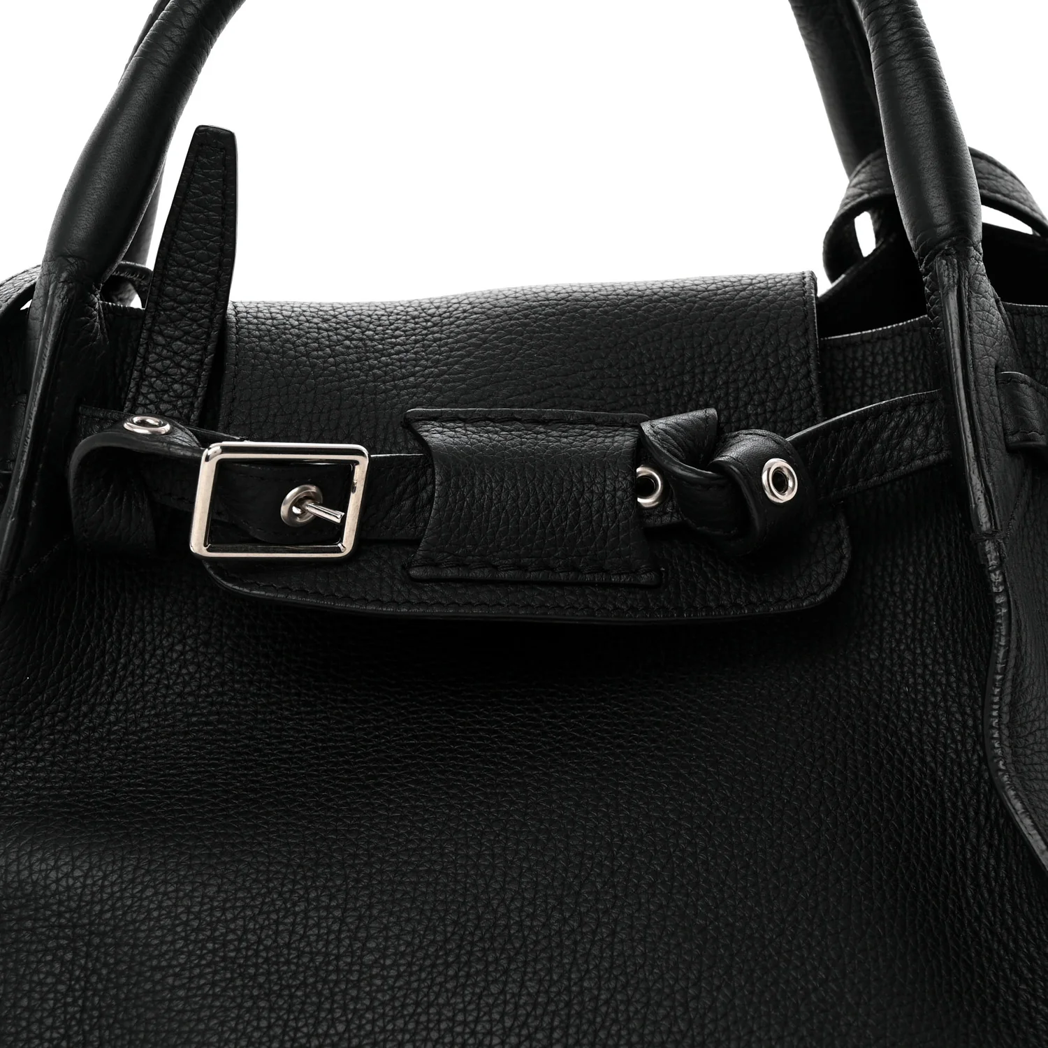 Supple Grained Calfskin Small Big Bag Black