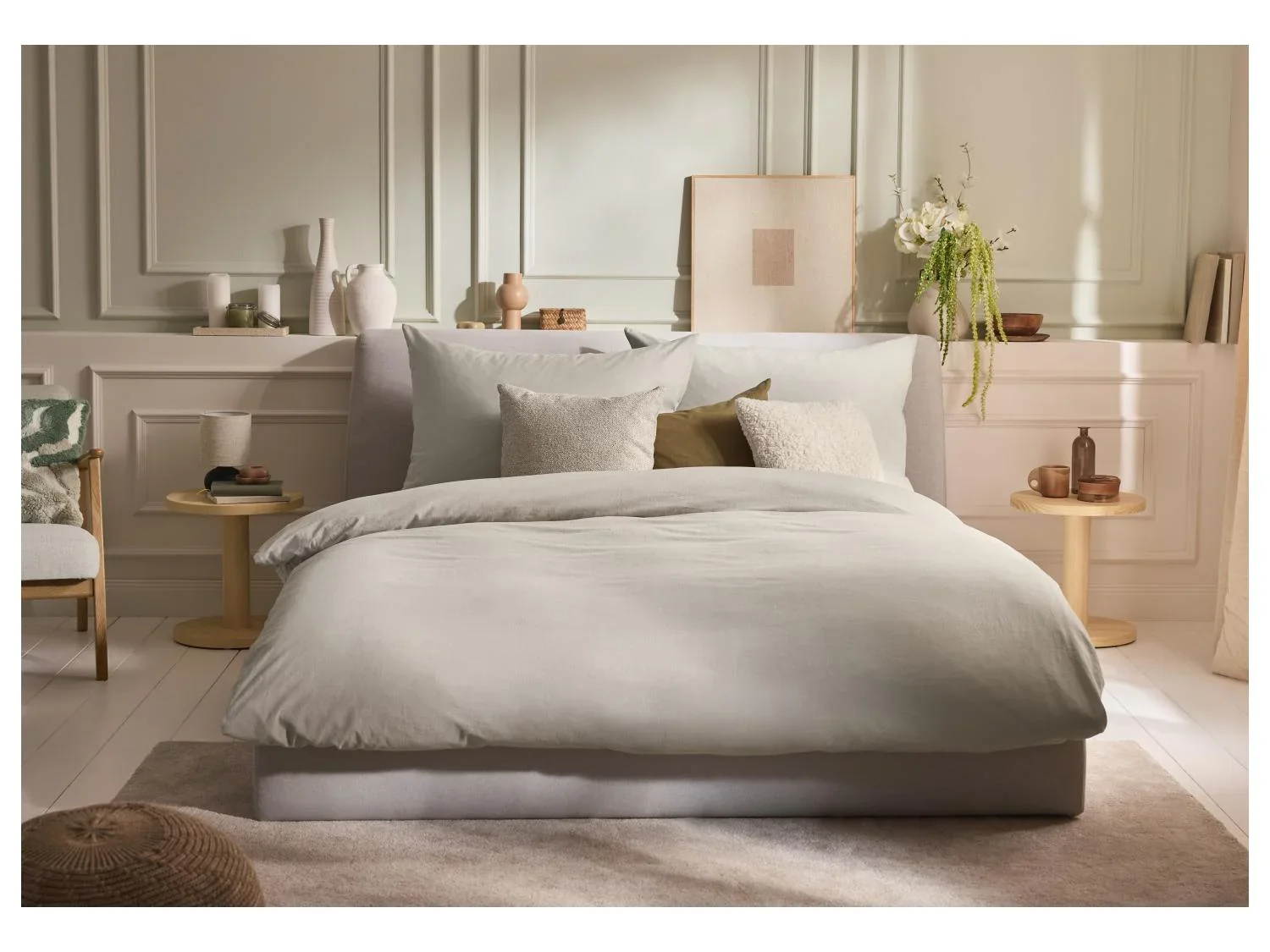 LIVARNO Parure de lit en coton et lin, 260 x 240 cm