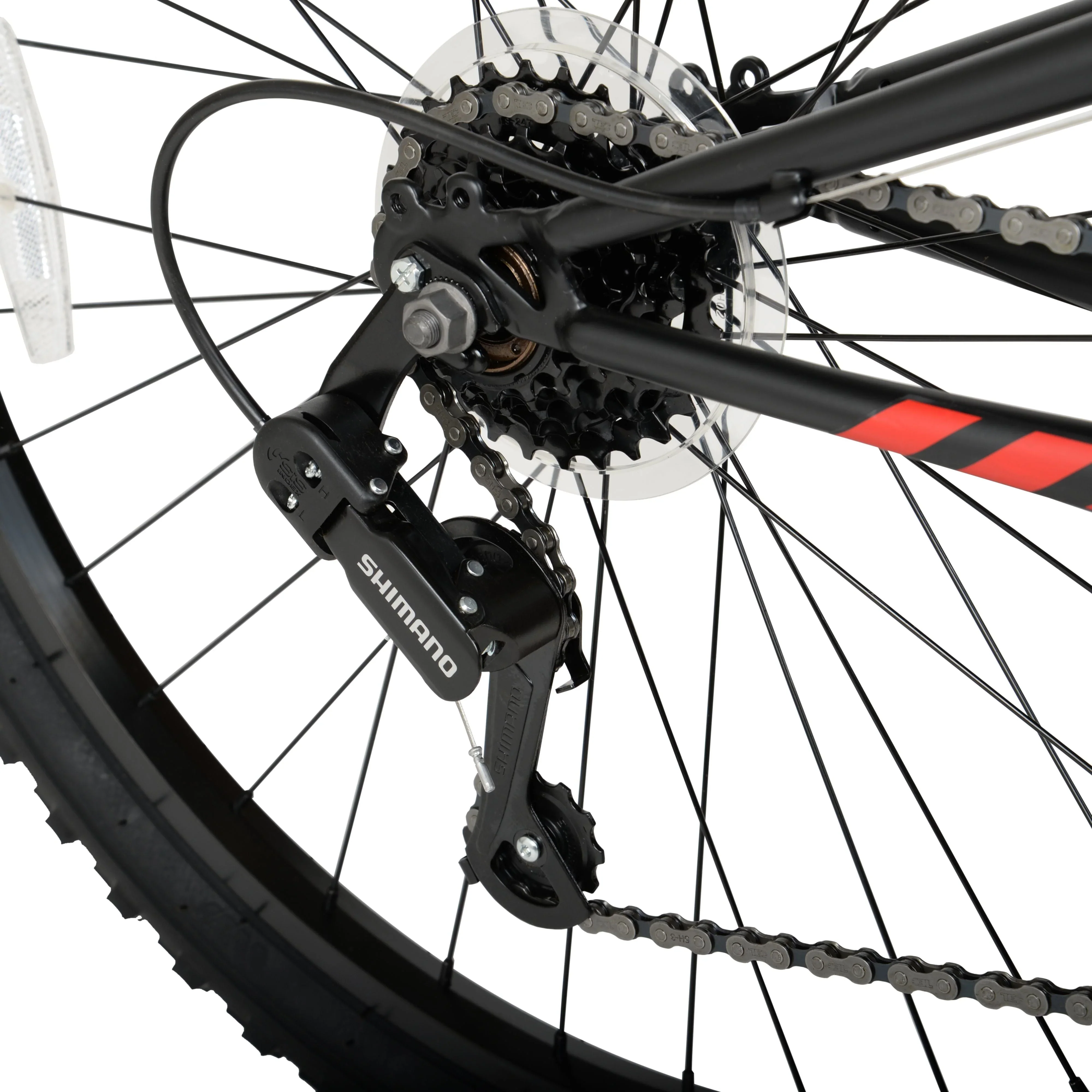 Hyper Bicycles Men's 26 Shocker Mountain Bike, Black/Red