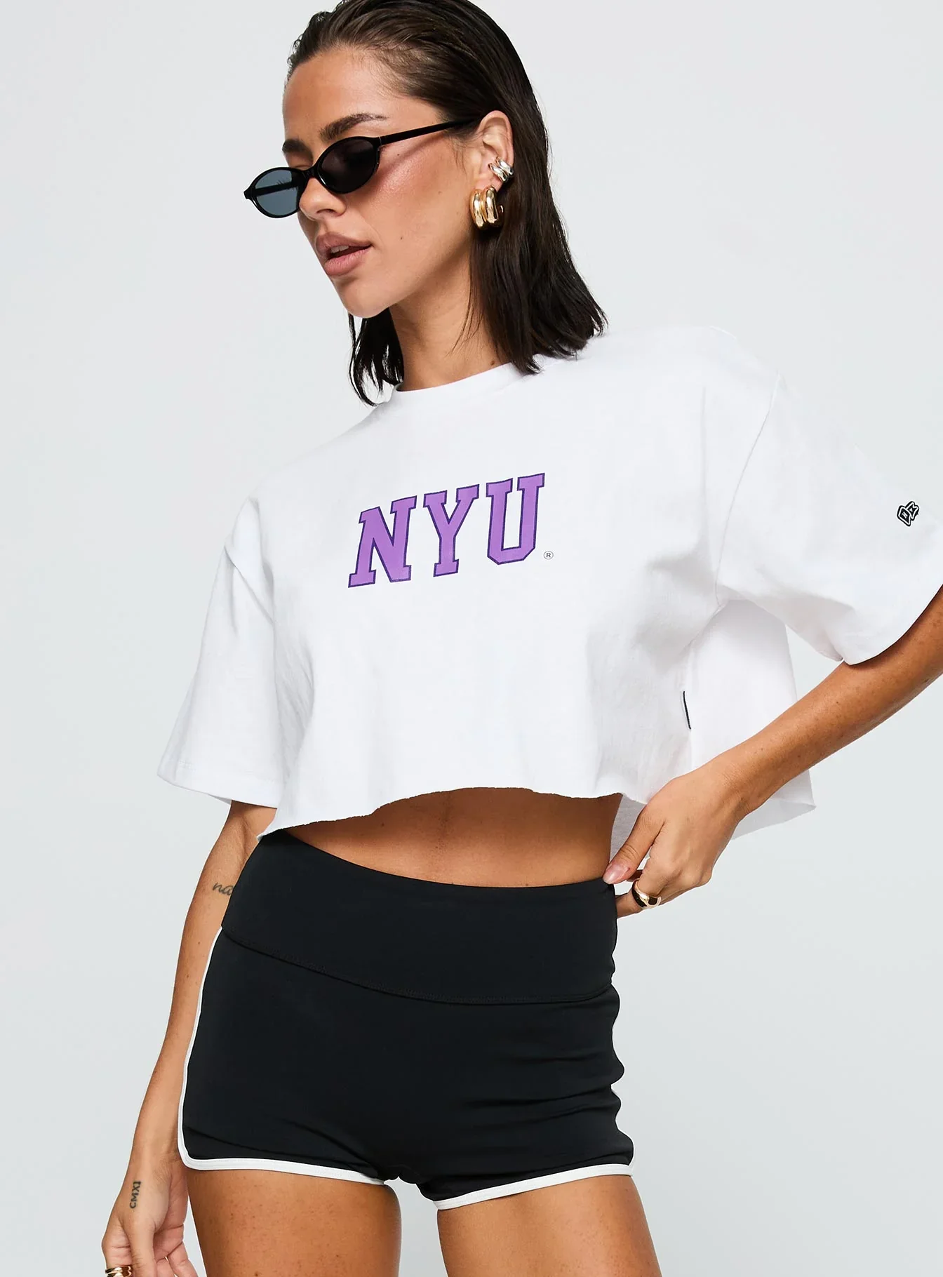 Nyu Track Tee White