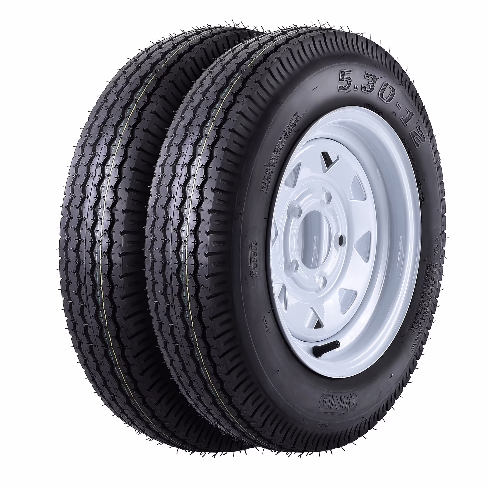 Set of 2 5.30 - 12 5.30x12 530 - 12 5.30 - 12 Trailer Tires with 12