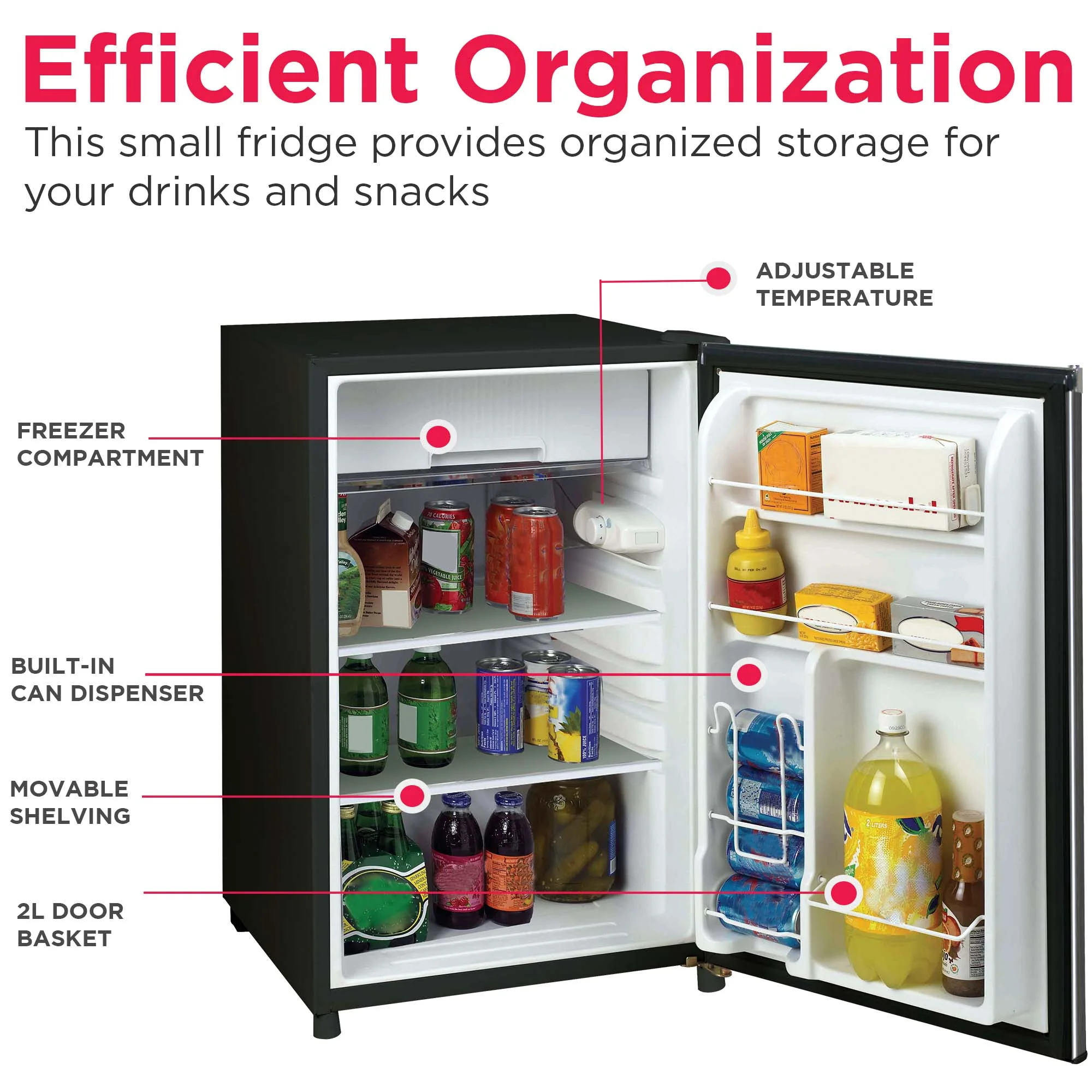 4.5 Cu. Ft. Compact Fridge with Chrome Trim EFR492, Platinum - Image 4