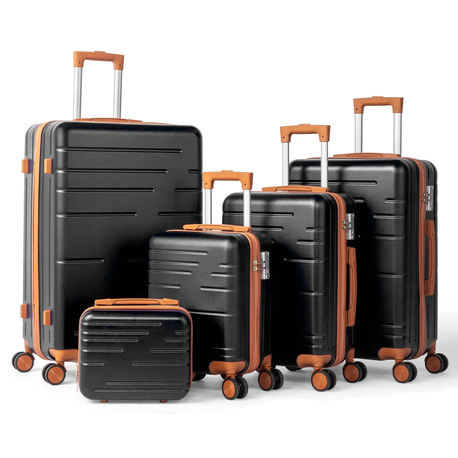 Zimtown Luggage 3 Piece Set Suitcase ABS Hardside Lightweight with TSA Lock Spinner Wheels, Beige