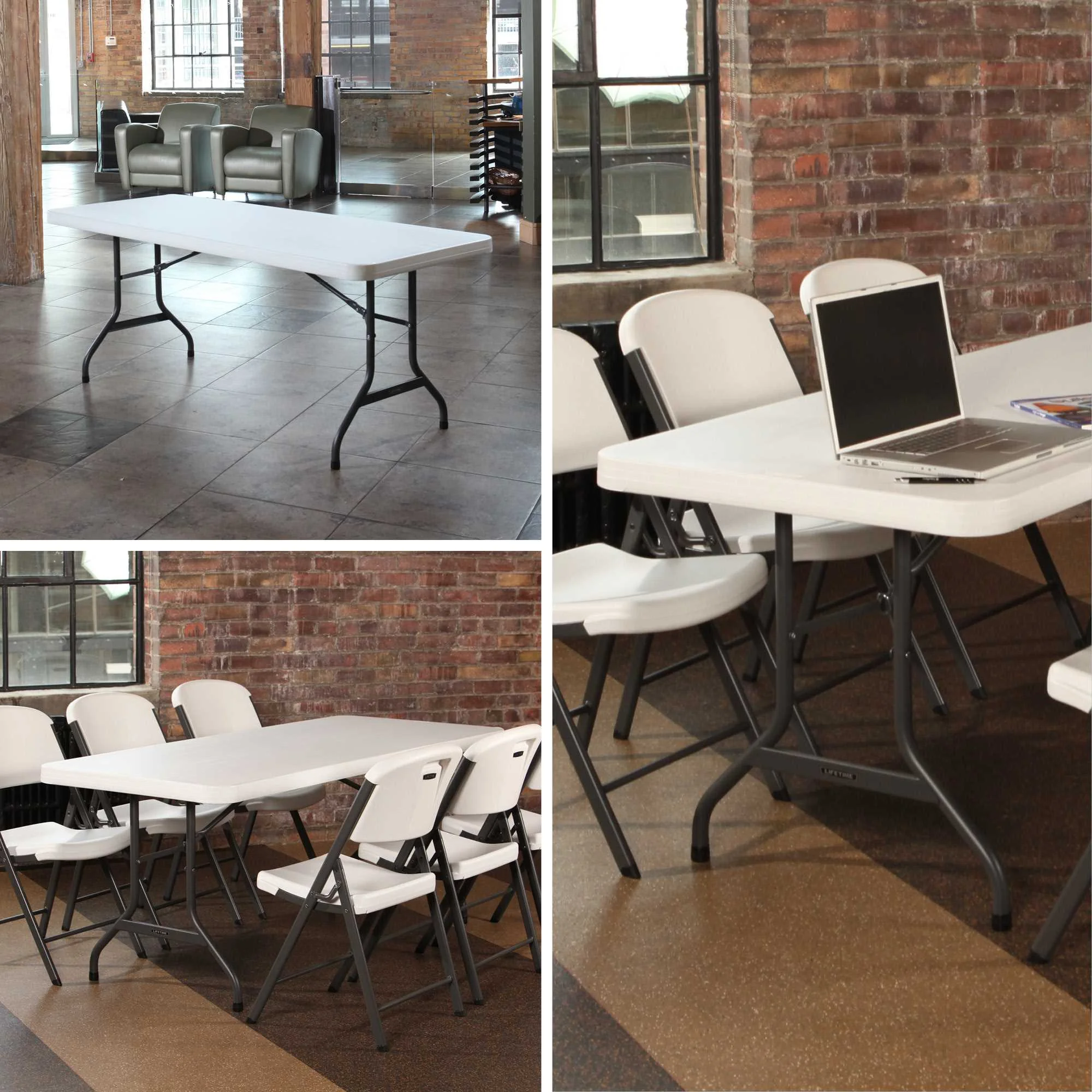 6' Commercial Grade High-Quality Folding Table, White - Image 8