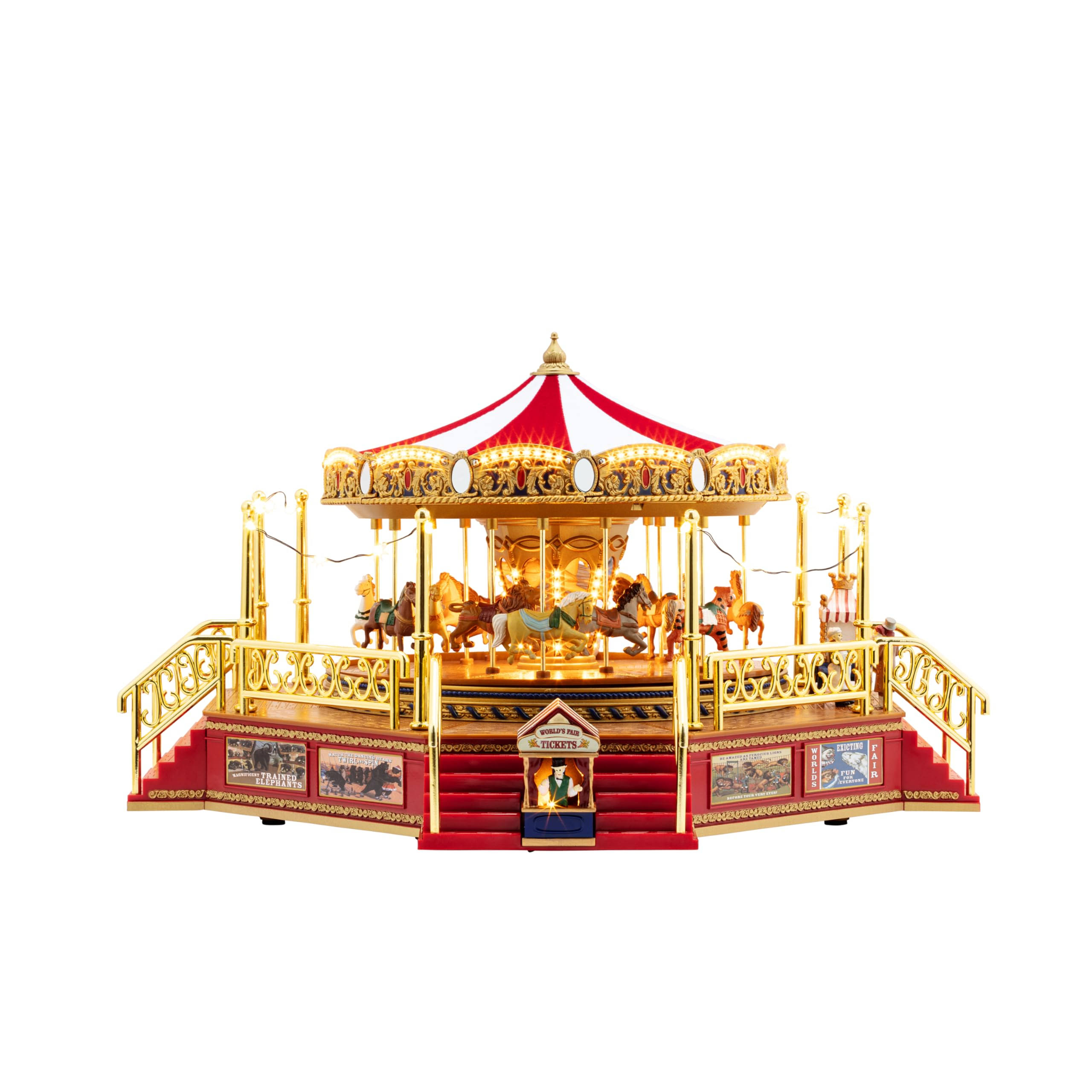 Mr. Christmas 90th Anniversary Collection - Animated & Musical World's Fair Boardwalk Carousel