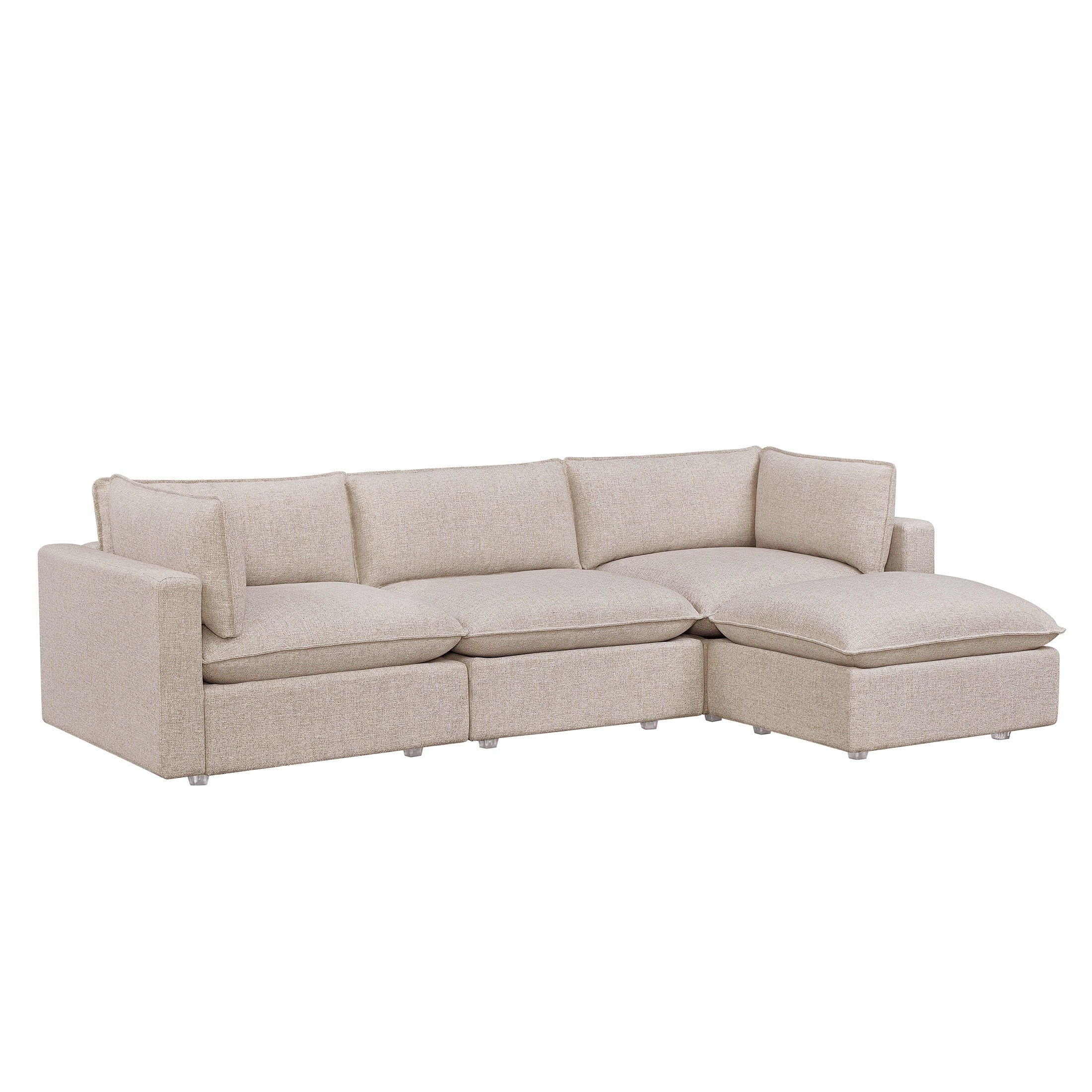 Better Homes & Gardens Weston 107.5 Cloud Modular Sectional Sofa, Heathered Blue