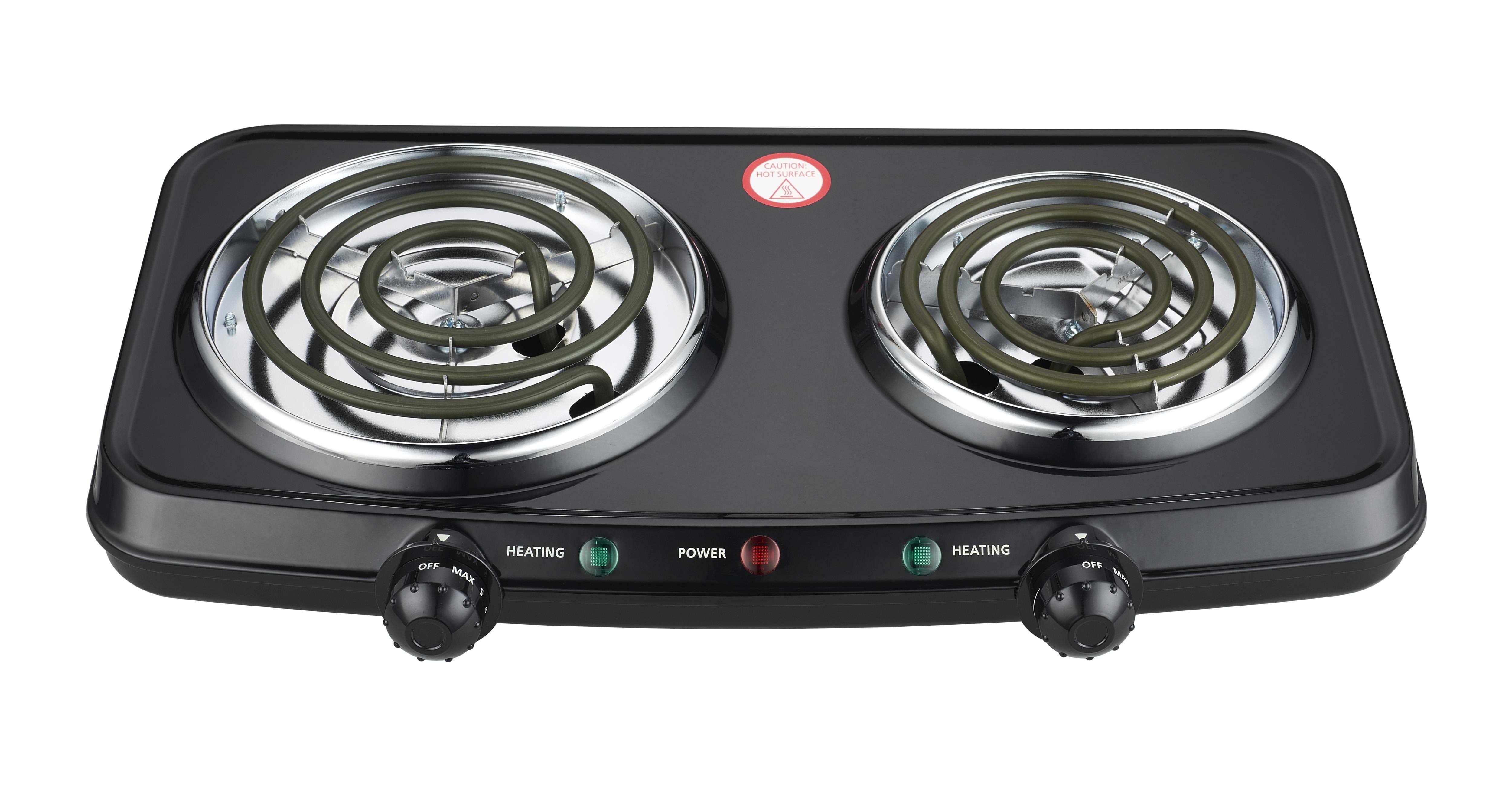 Mainstays Double Burner,120V~ 1800W, Portable,Easy to Cook,Elegant Classicdesign