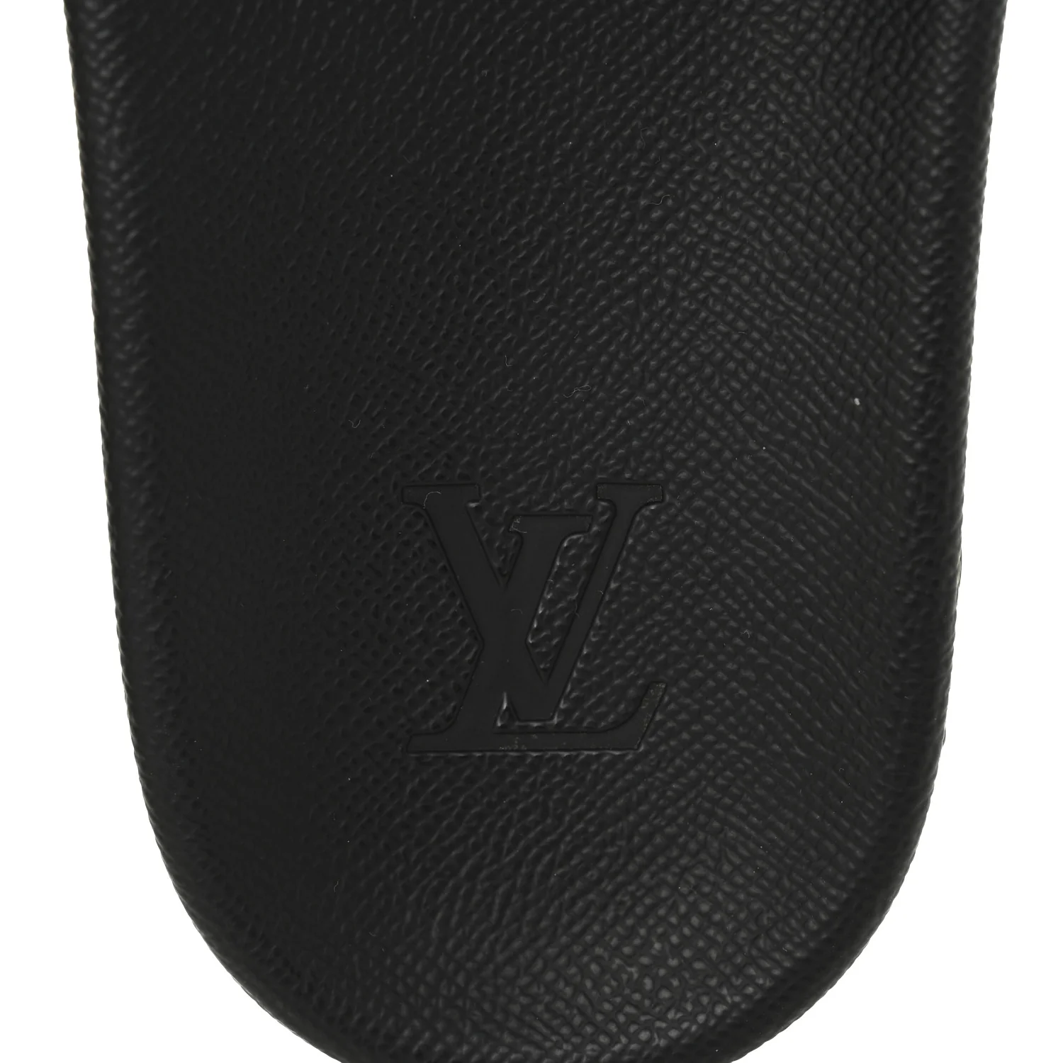 Rubber Embossed Monogram Mens Waterfront Mules 7.5 Black
