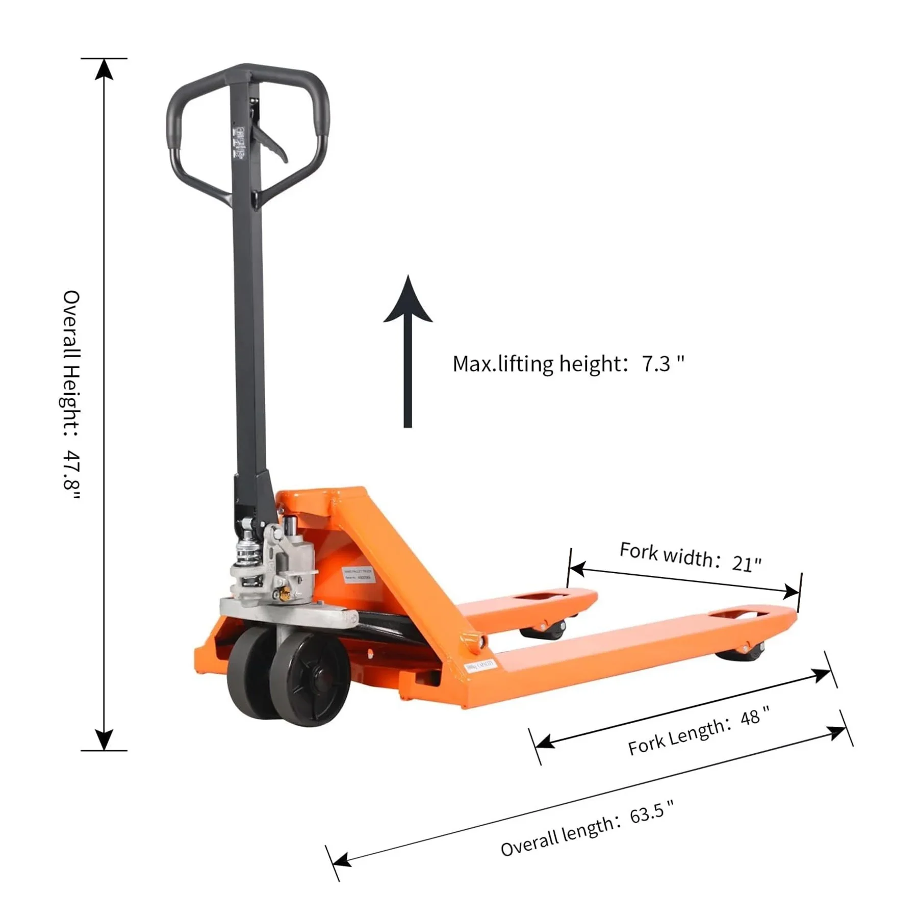 Tory Carrier 2PCS 5500lb Hydraulic Manual Pallet Jack Truck 48Lx21W Fork Orange