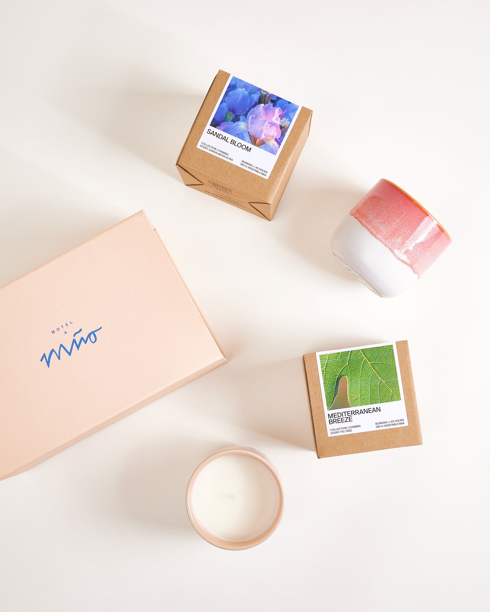 COIMBRA - GIFT SET SCENTED CANDLE APRICOT PINK 3 PIECES