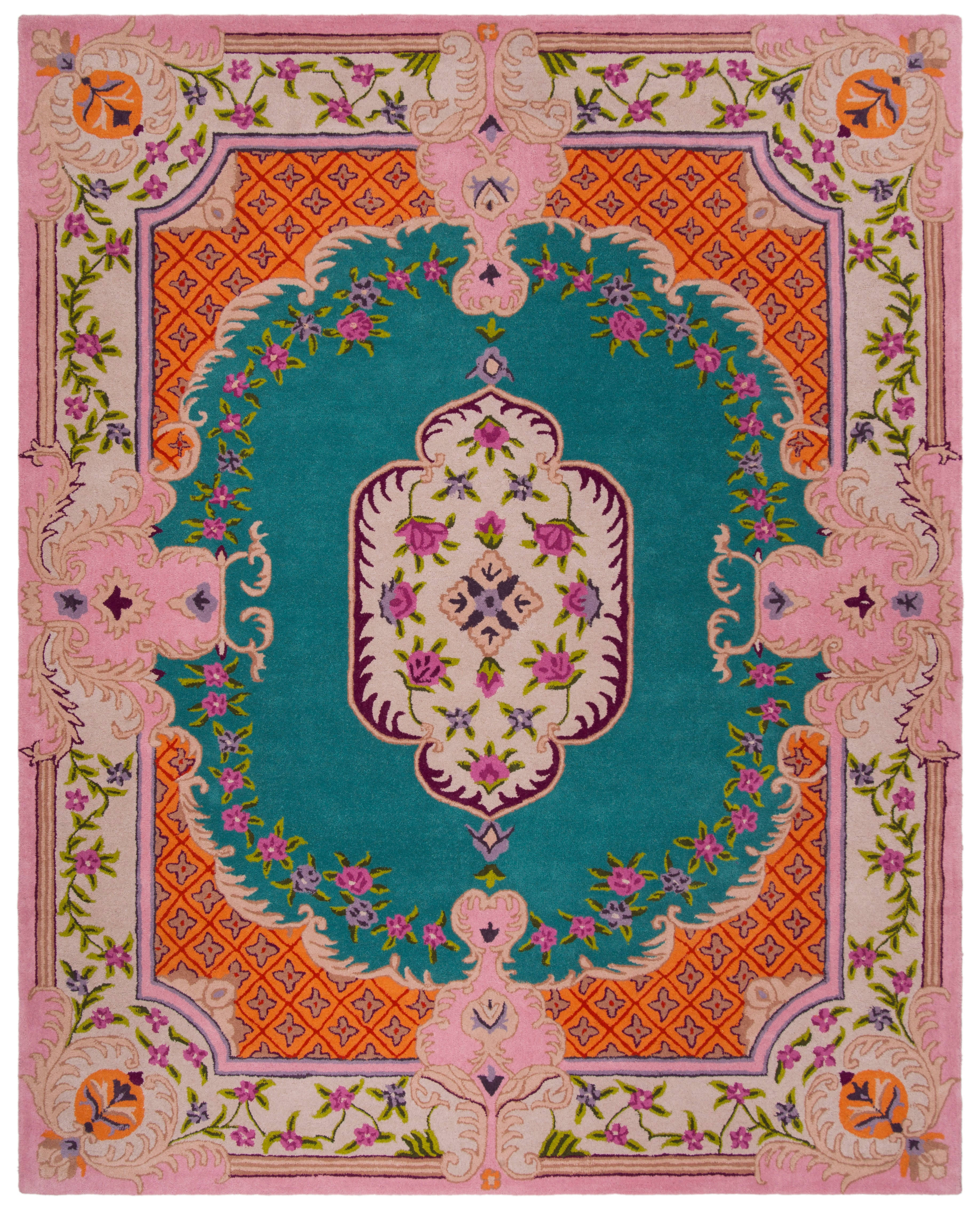 Safavieh Bellagio BLG535M Blue / Pink 9' x 9' Square Area Rug