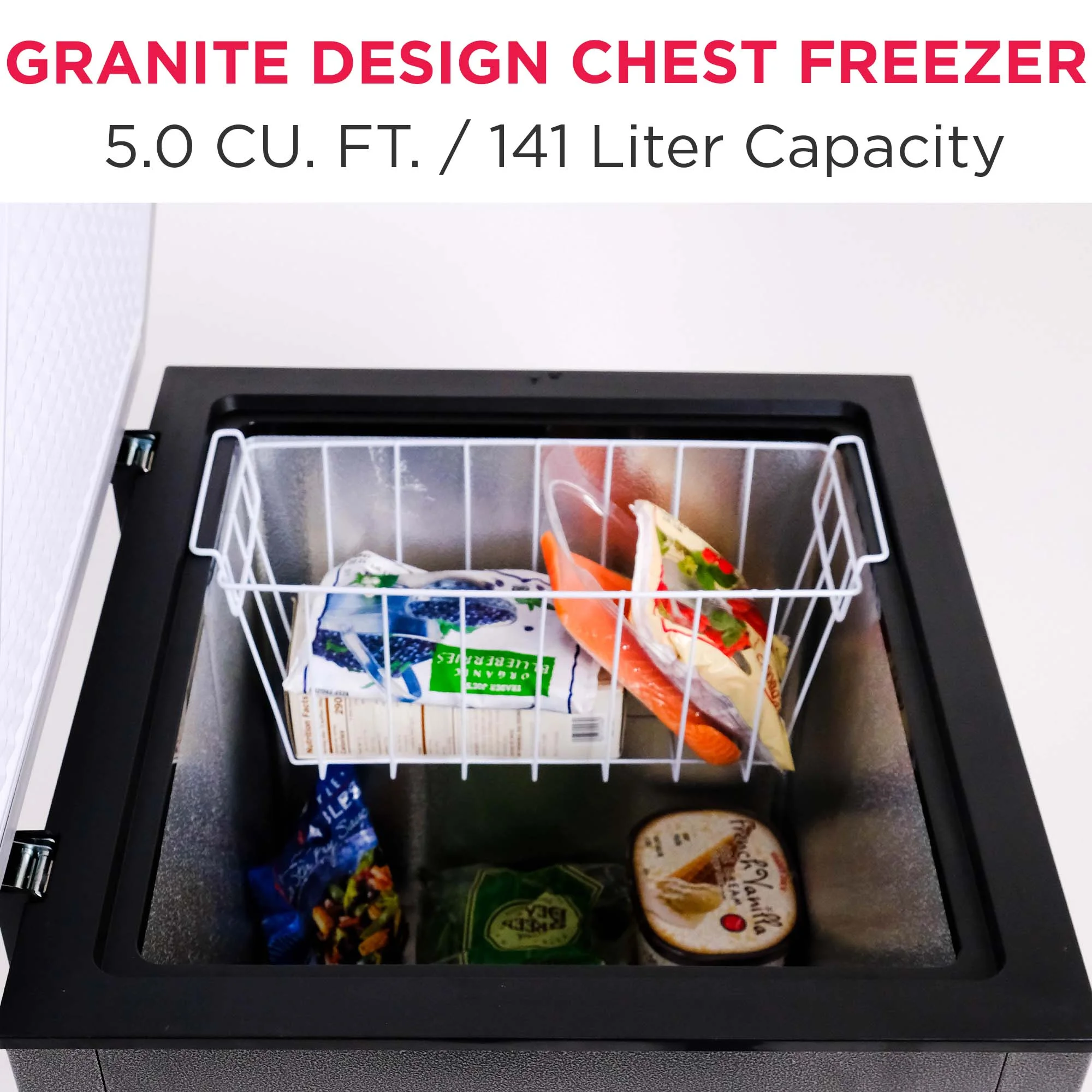 5.0 Cu. ft. Chest Freezer, Black Granite Design(5 cu ft) - Image 2