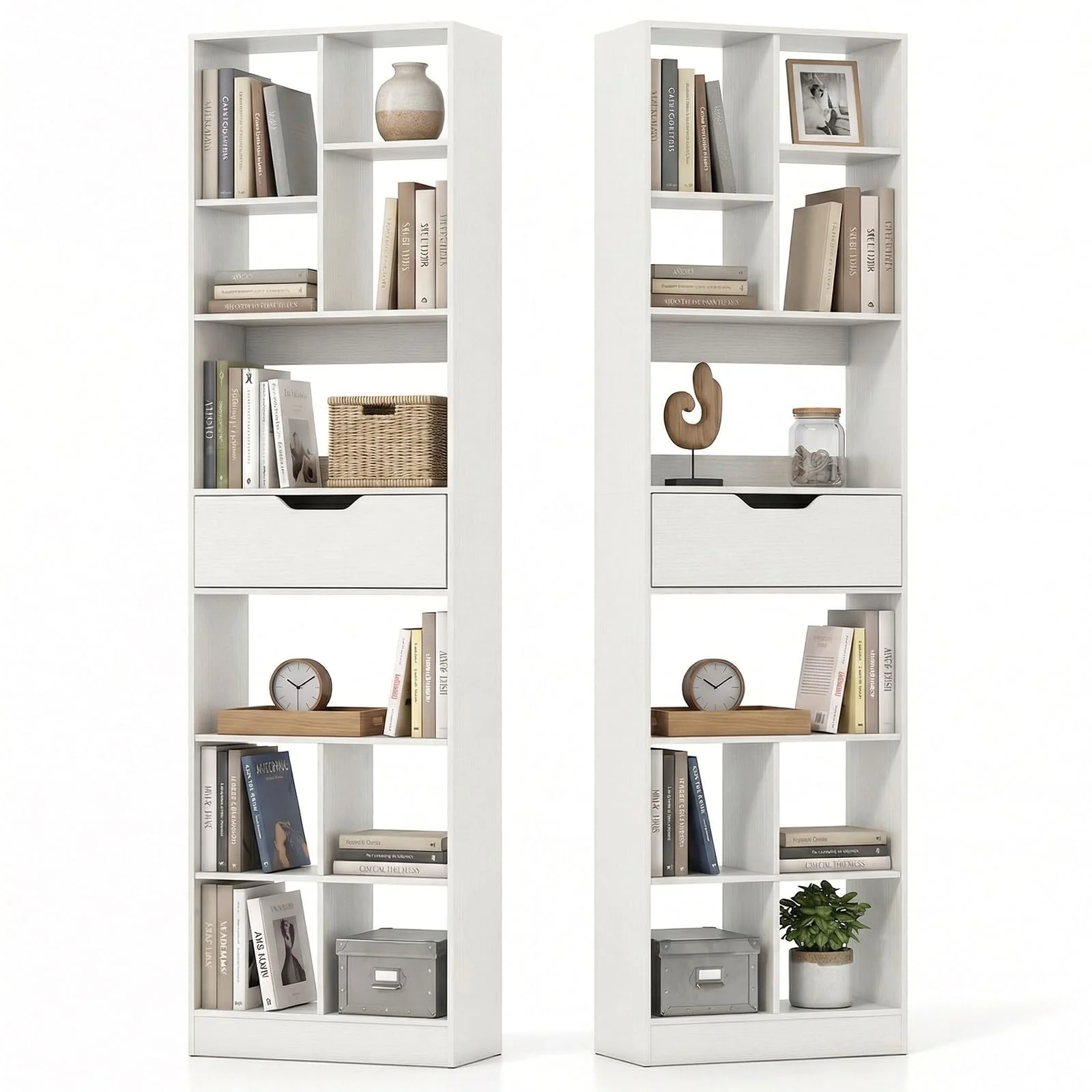 Tangkula 71” Tall Open Bookcase with Drawer(1/2)