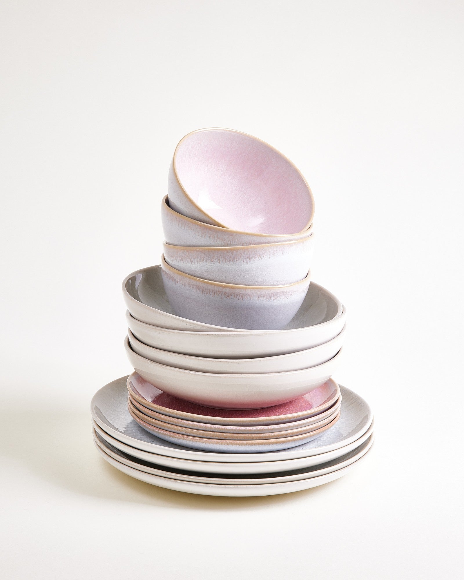 TABLEWARE SET CLASSIC ENDLESS SUMMER GRAY ROSÉ 16 PIECES