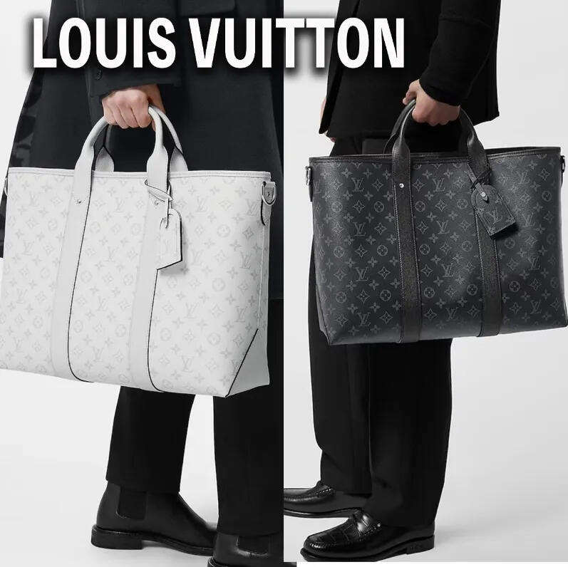 LOUIS VUITTON 機能的 ヴィトン トートバッグ ウィークエンド 白 黒 ビジネス M30919 M30937