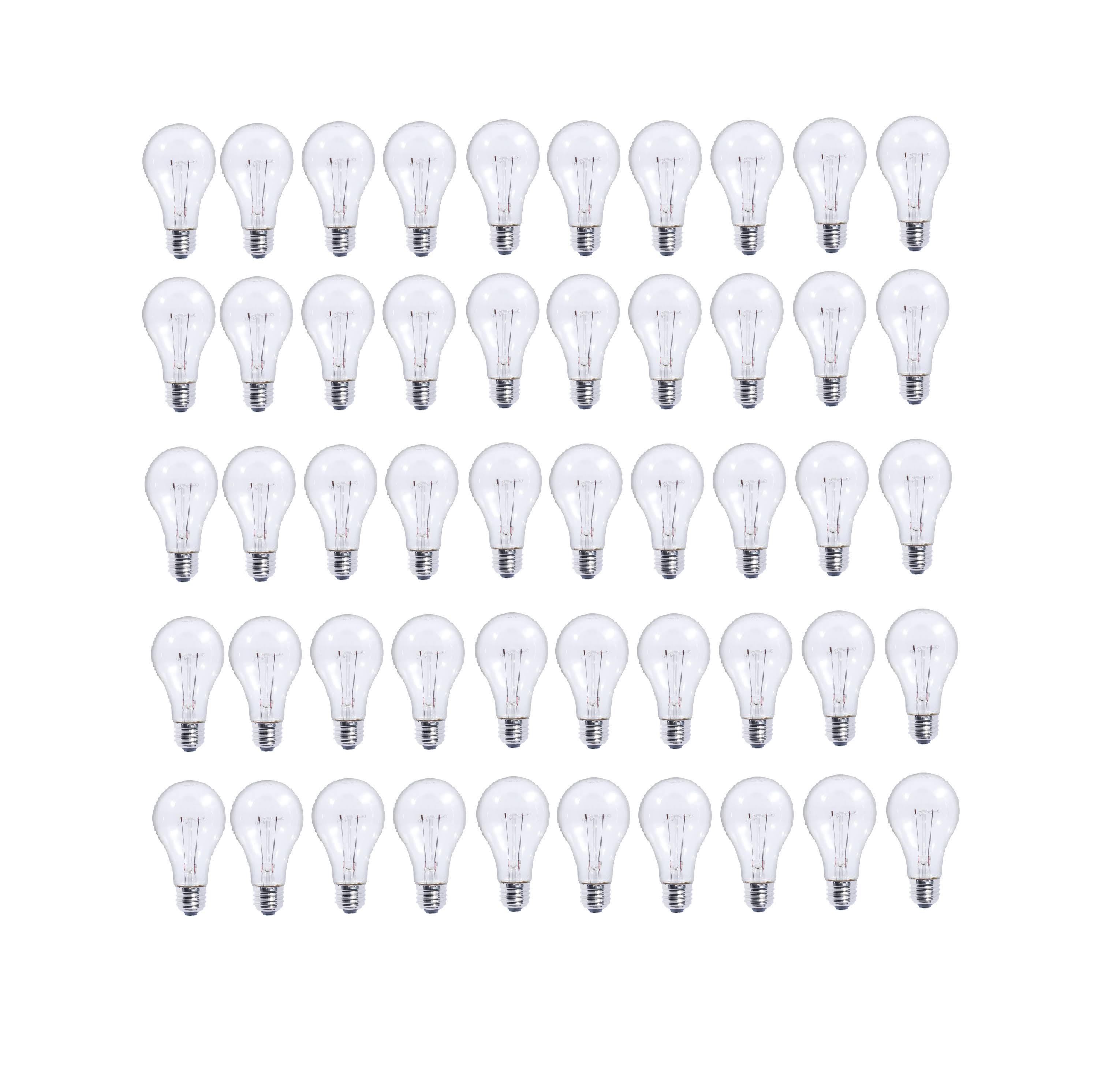 Bulbrite 861944 25 Watt Dimmable Clear A19 Incandescent Light Bulbs with Medium E26 Base, 2700K Warm White Light - Pack of 25
