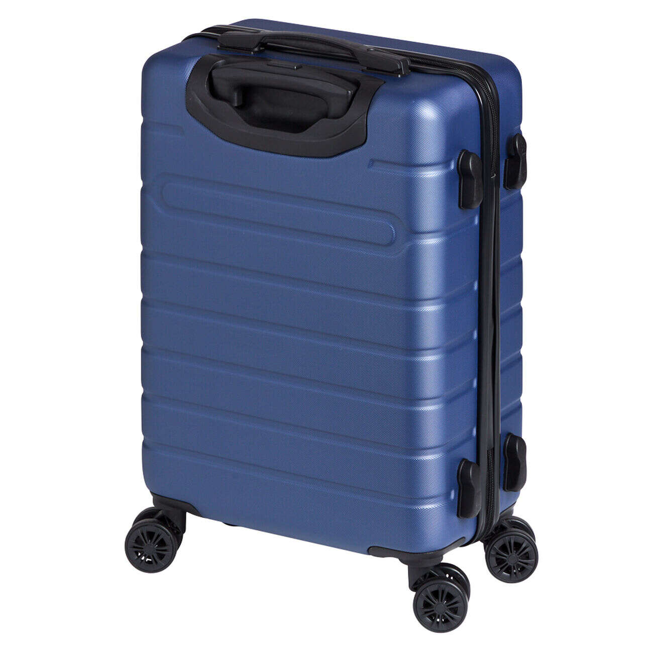 Valise cabine plastique rigide 4 roues bleue H56cm