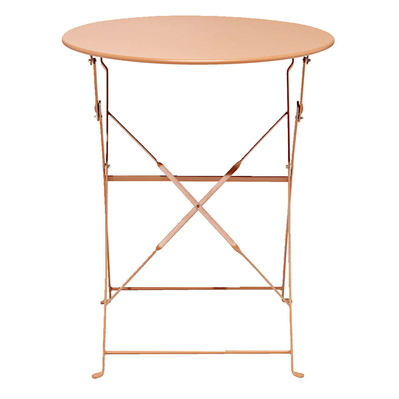 Table de jardin ronde Rio pliante acier corail Ø60xH70cm